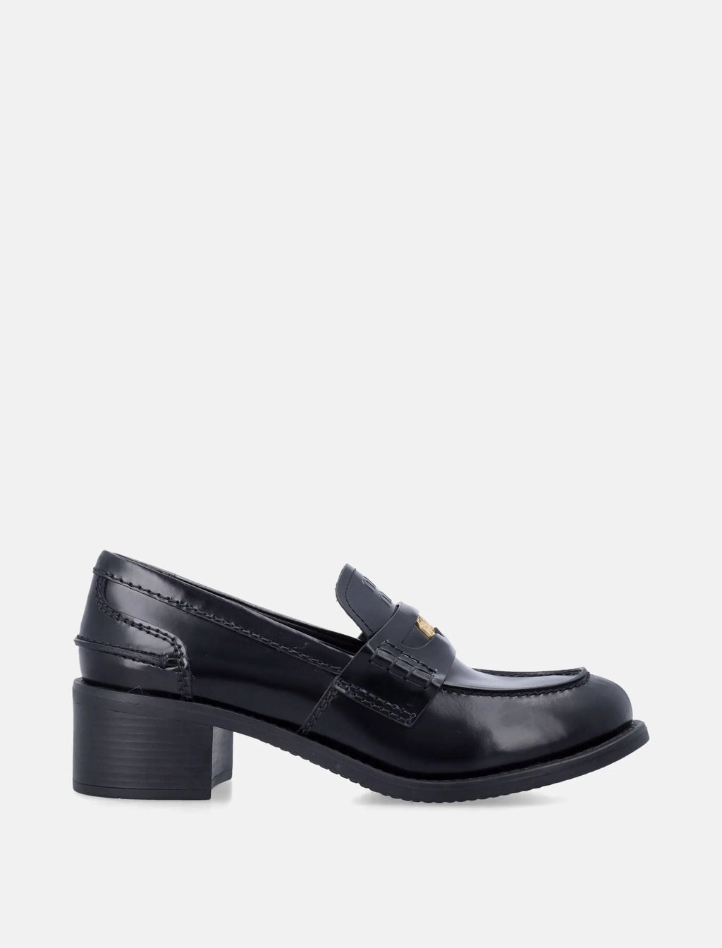 Оригінальна Black Brushed Leather Loafers Miu miu – боковий вид