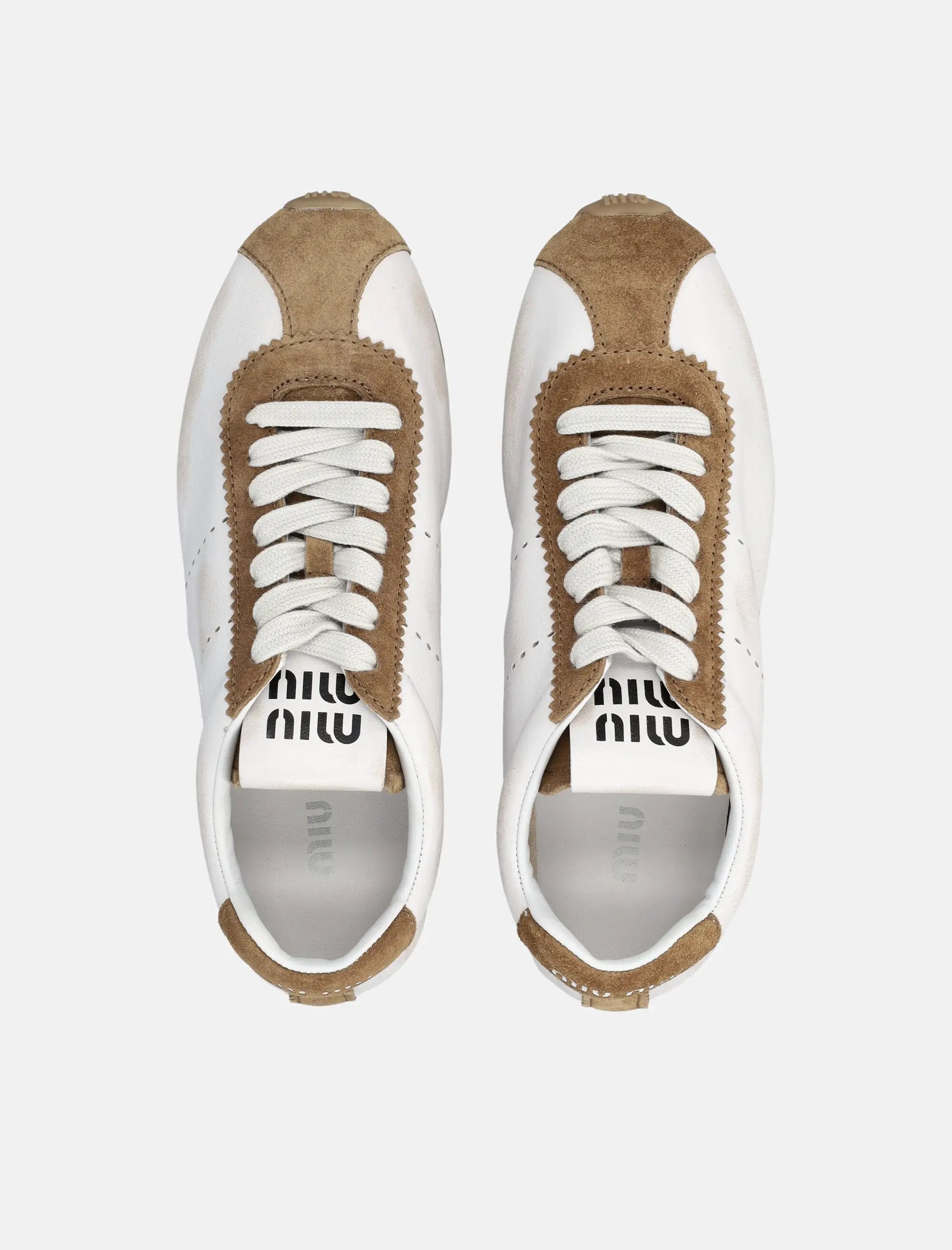 Plume Nappa Leather And Suede Womans Sneakers Miu miu – Гарантія оригінальності – вид ззаду