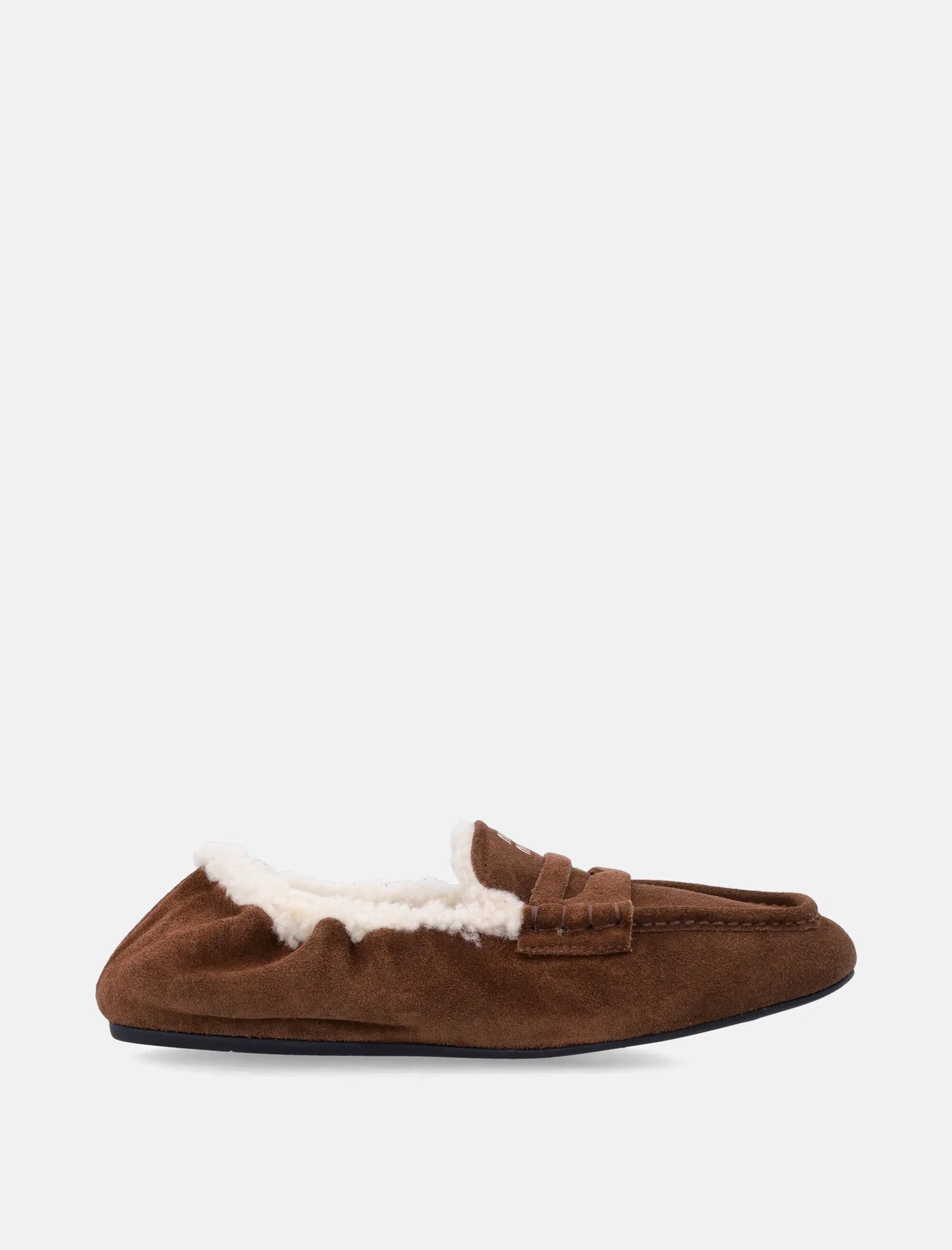 Оригінальна Ruches Suede Loafers Miu miu – боковий вид