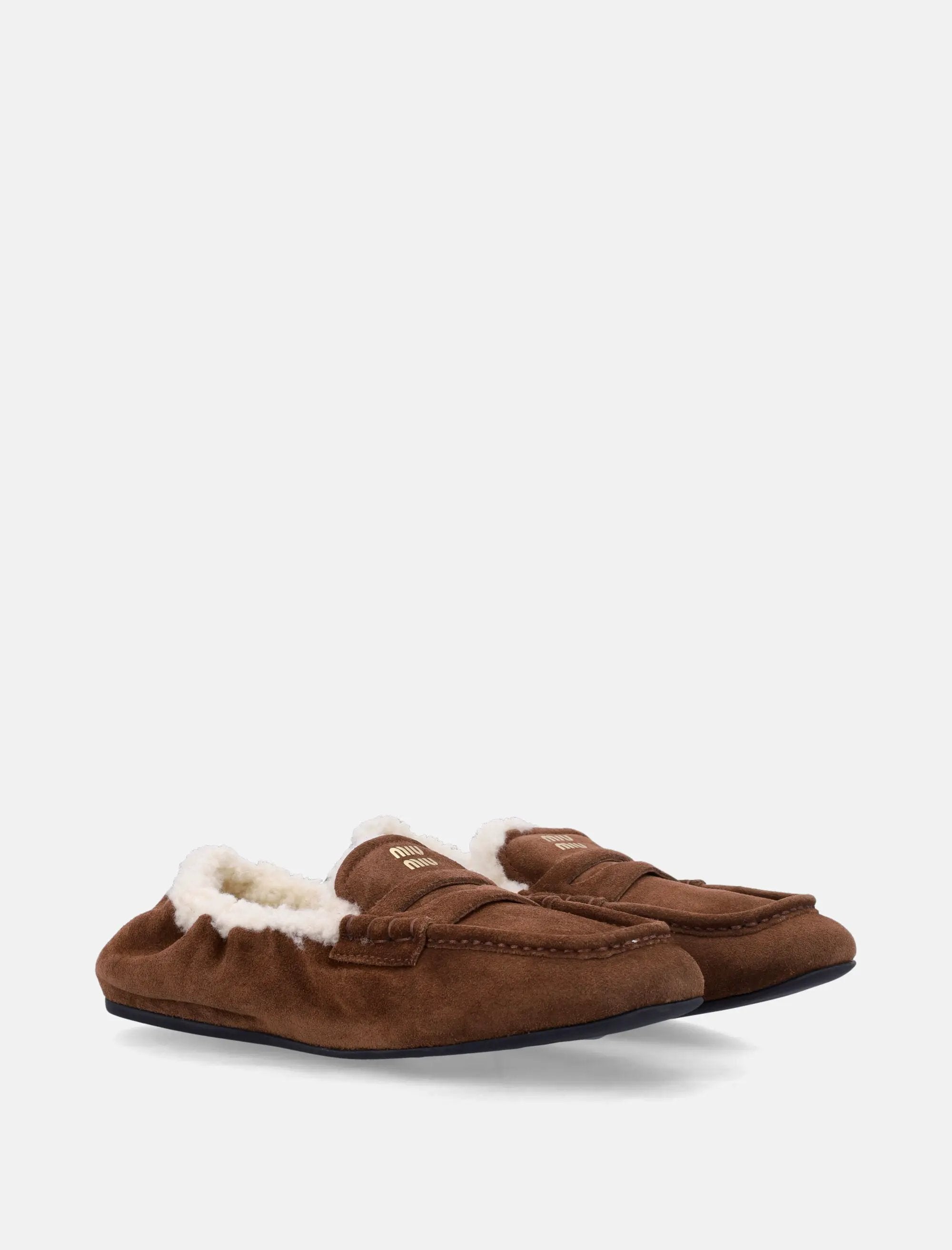 Оригінальна Ruches Suede Loafers Miu miu – вид ззаду