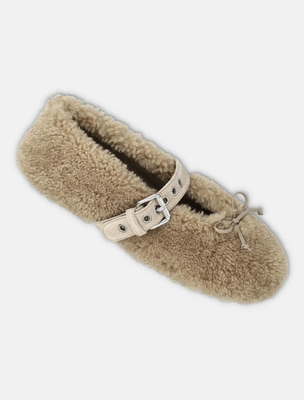 Оригінальна Shearling Ballerinas With Buckle Strap Miu miu – детальний вид