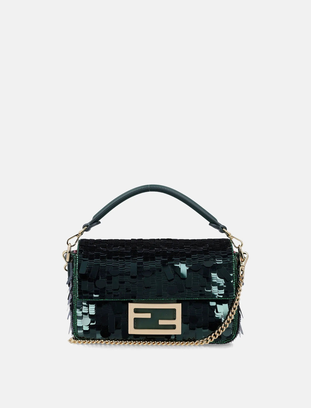 Baguette® Mini Bag With Green Sequins Fendi – Гарантія оригінальності – боковий вид