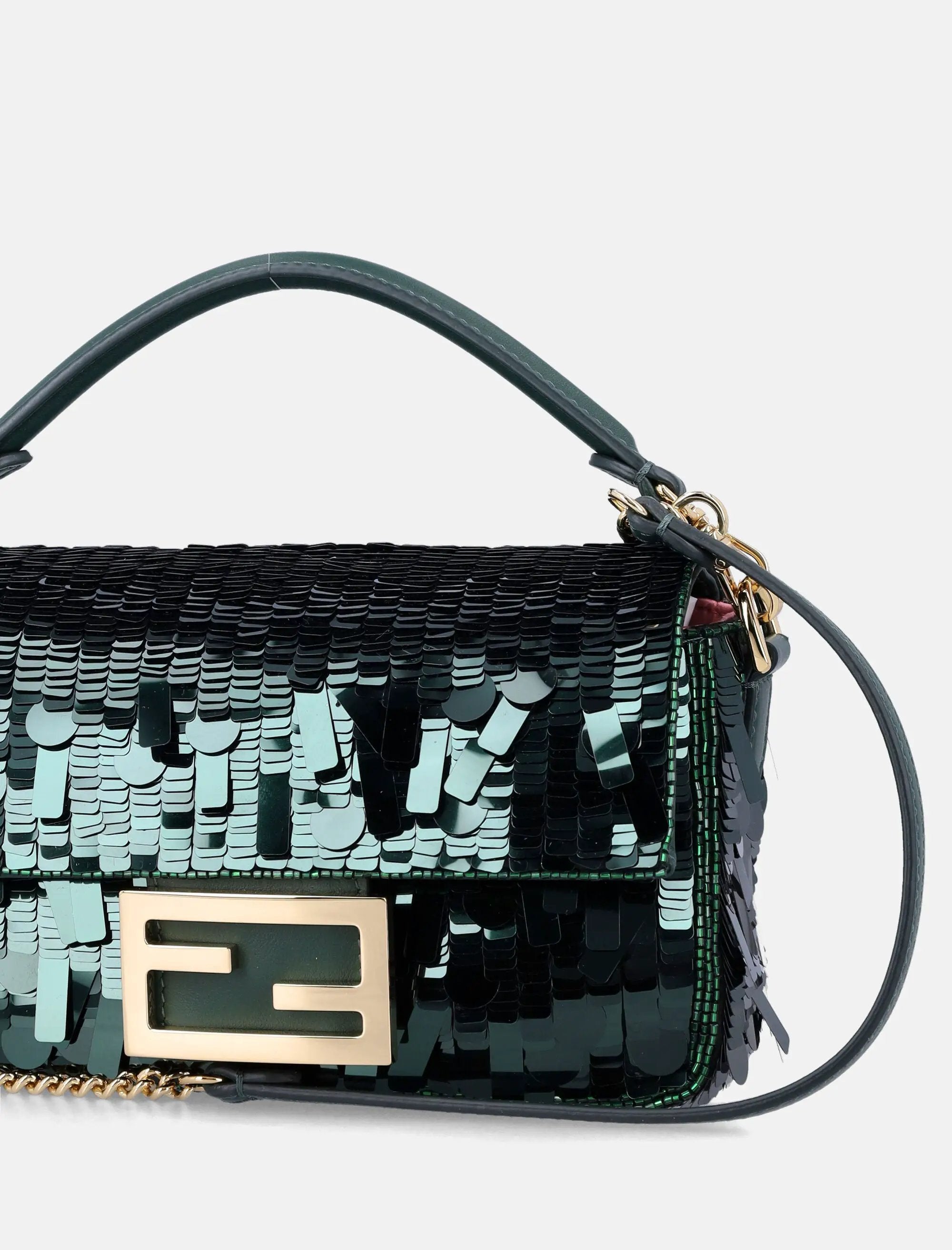 Baguette® Mini Bag With Green Sequins Fendi – Гарантія оригінальності – вид ззаду