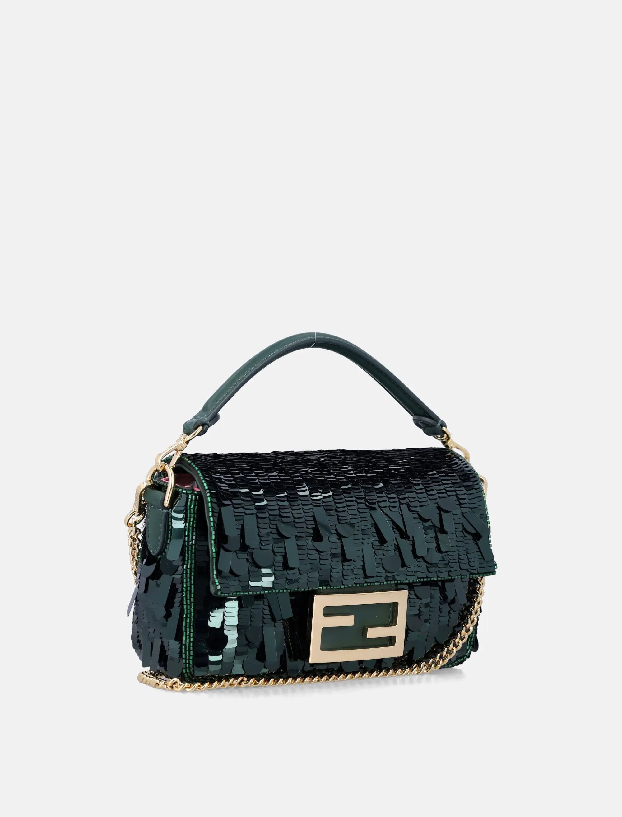 Baguette® Mini Bag With Green Sequins Fendi – Гарантія оригінальності – детальний вид
