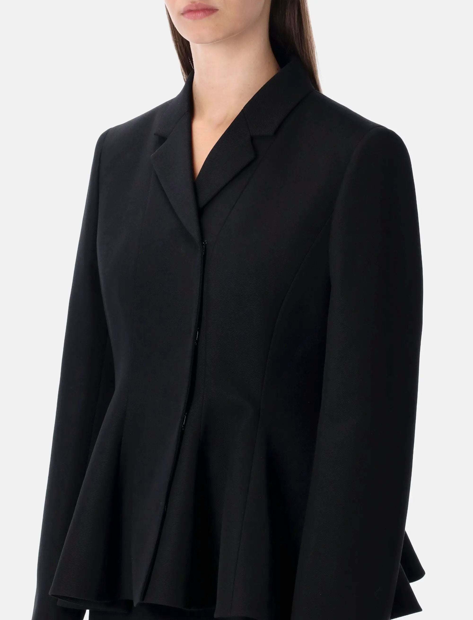 Оригінальна Black Wool Tailored Peplum Jacket Fendi – детальний вид