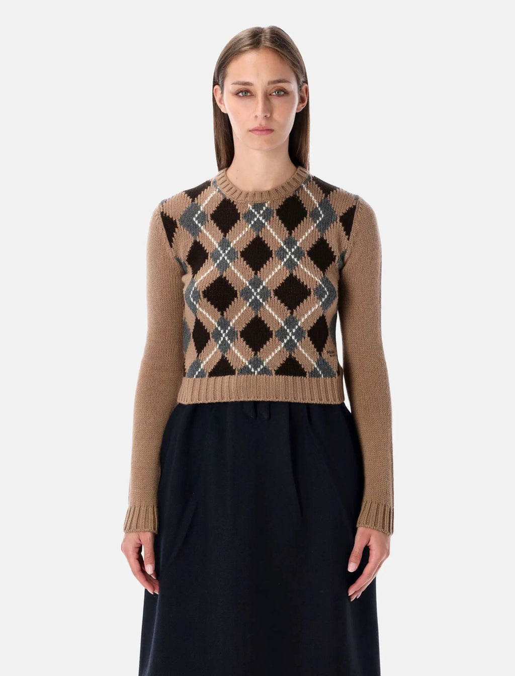 Оригінальна Cashmere Sweater With Argyle Pattern Prada – боковий вид