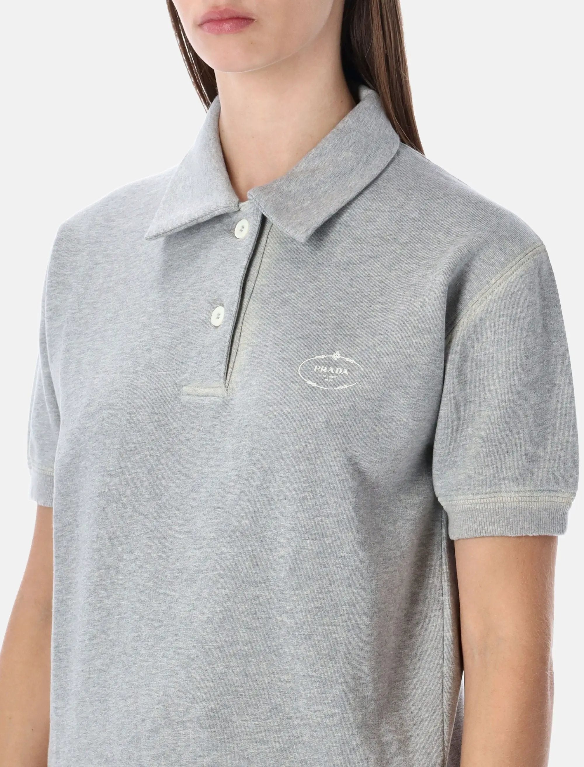 Vintage Effect Cotton Fleece Polo Prada оригінал – Купити в Україні – детальний вид