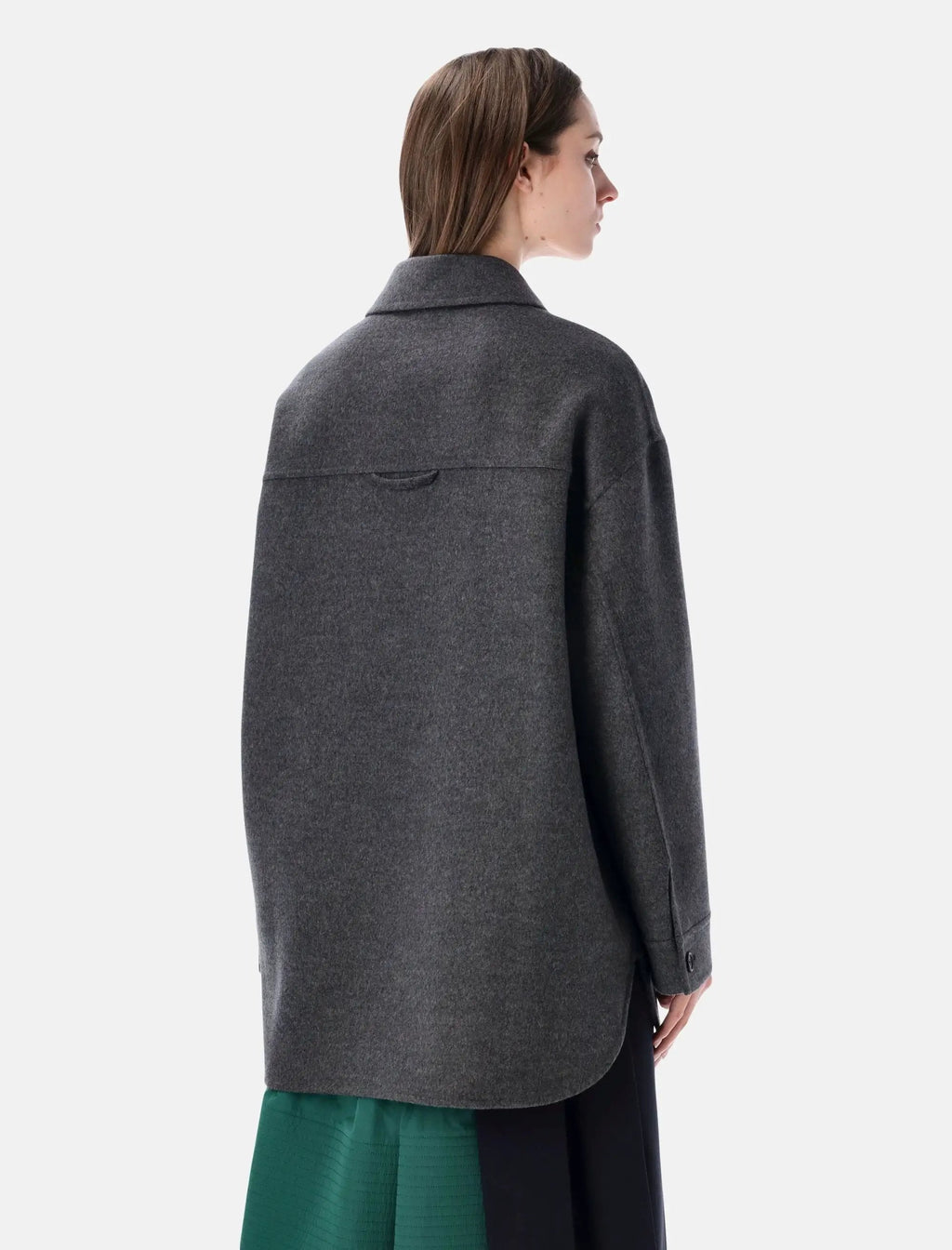 Оригінальна Shirt Coat Logo Patch Dark Gray Prada – вид ззаду