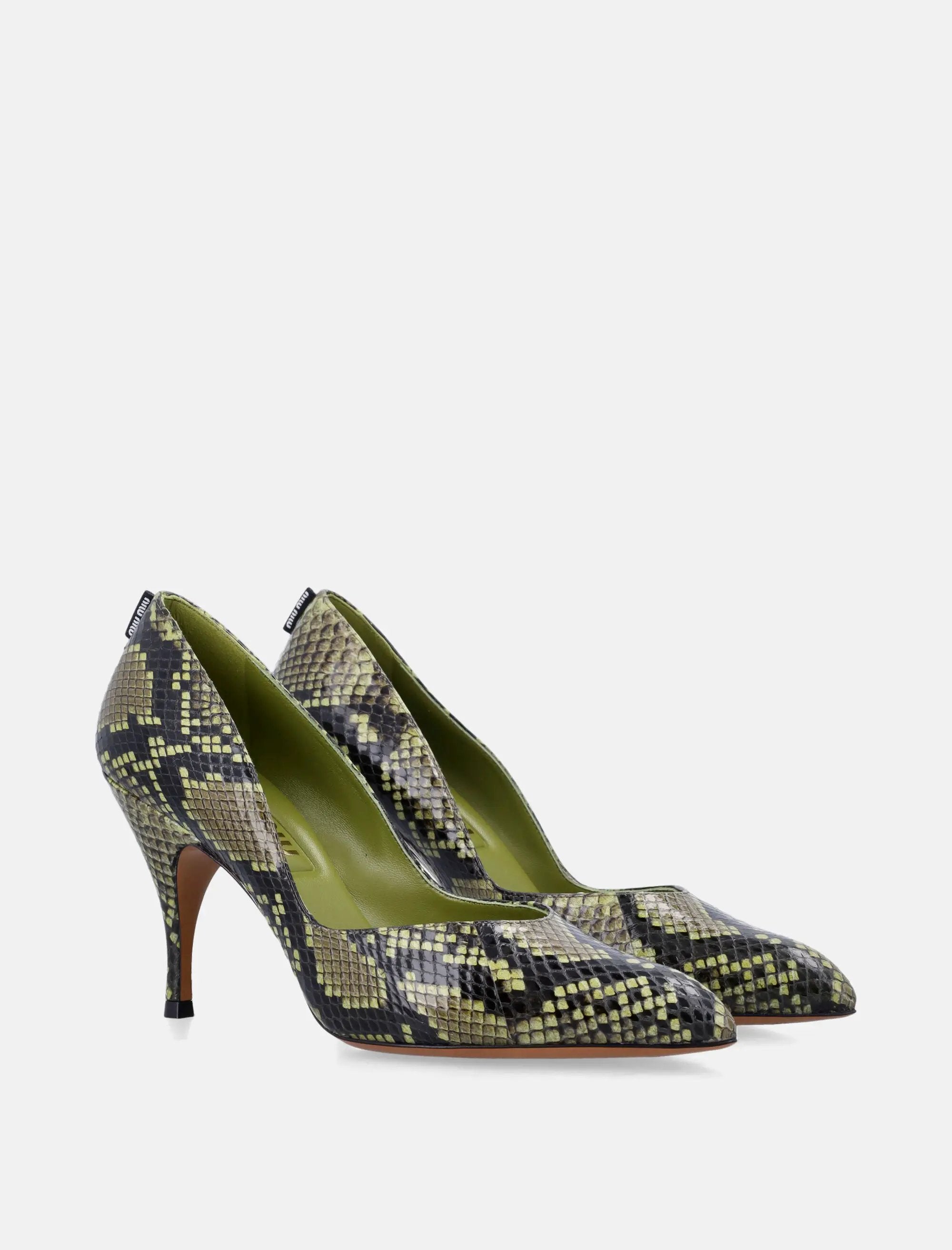 Python Print Ayers Leather Pumps Miu miu оригінал – Купити в Україні – вид ззаду