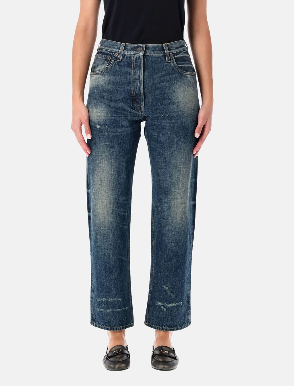 Straight Leg Vintage Wash Blue Jeans Prada – Гарантія оригінальності – боковий вид