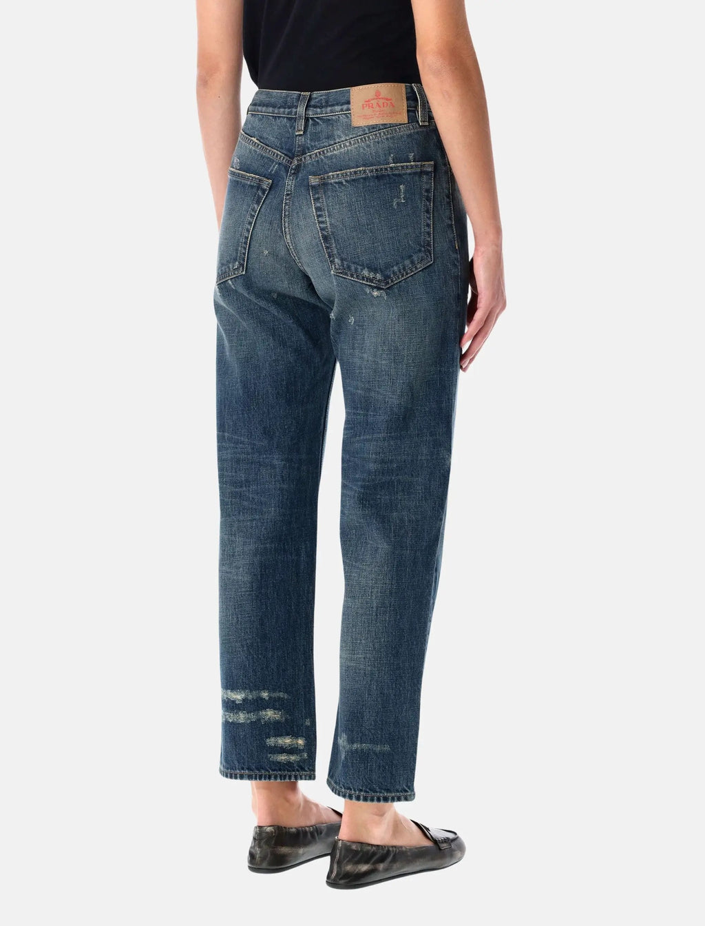 Straight Leg Vintage Wash Blue Jeans Prada – Гарантія оригінальності – вид ззаду