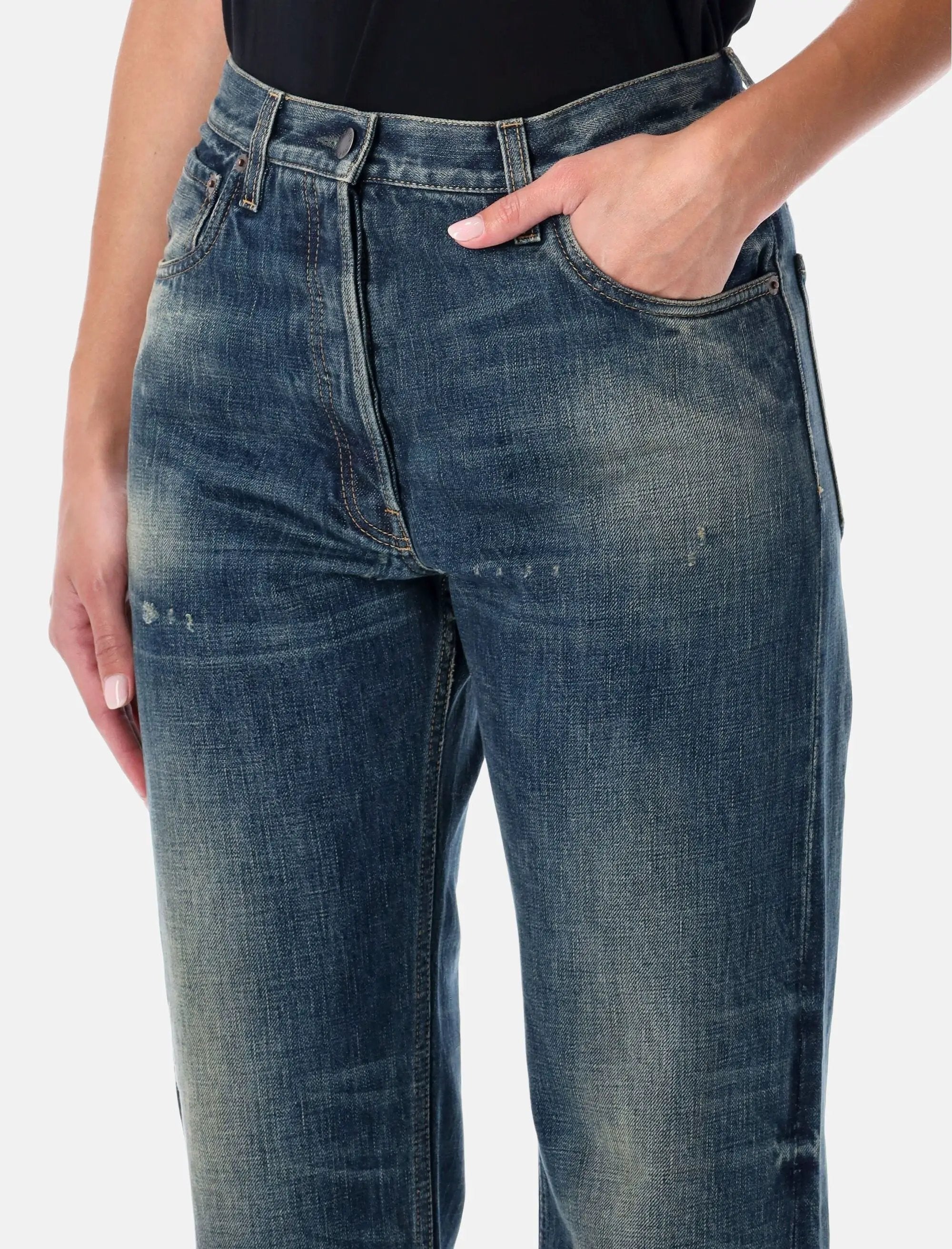 Straight Leg Vintage Wash Blue Jeans Prada – Гарантія оригінальності – детальний вид