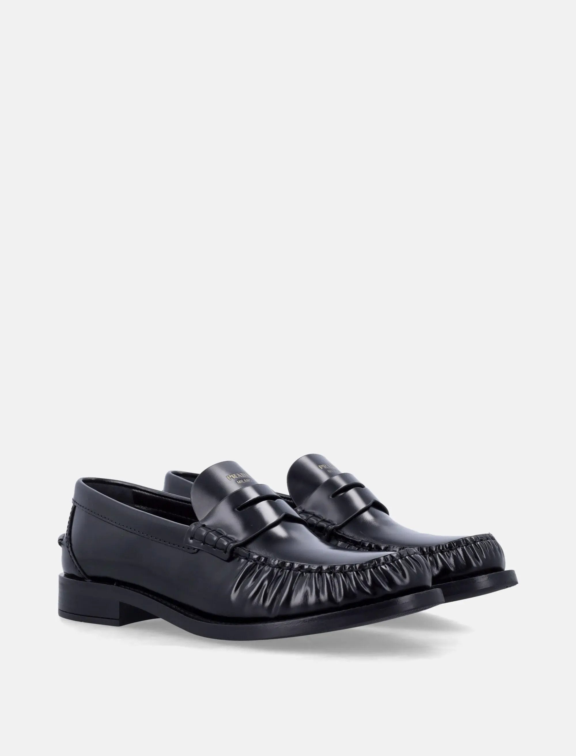 Brushed Leather Loafers Prada оригінал – Купити в Україні – вид ззаду