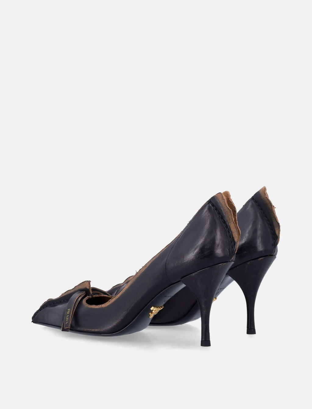 Antiqued Leather Pumps With Stiletto Heel Prada – Гарантія оригінальності – збільшений вид