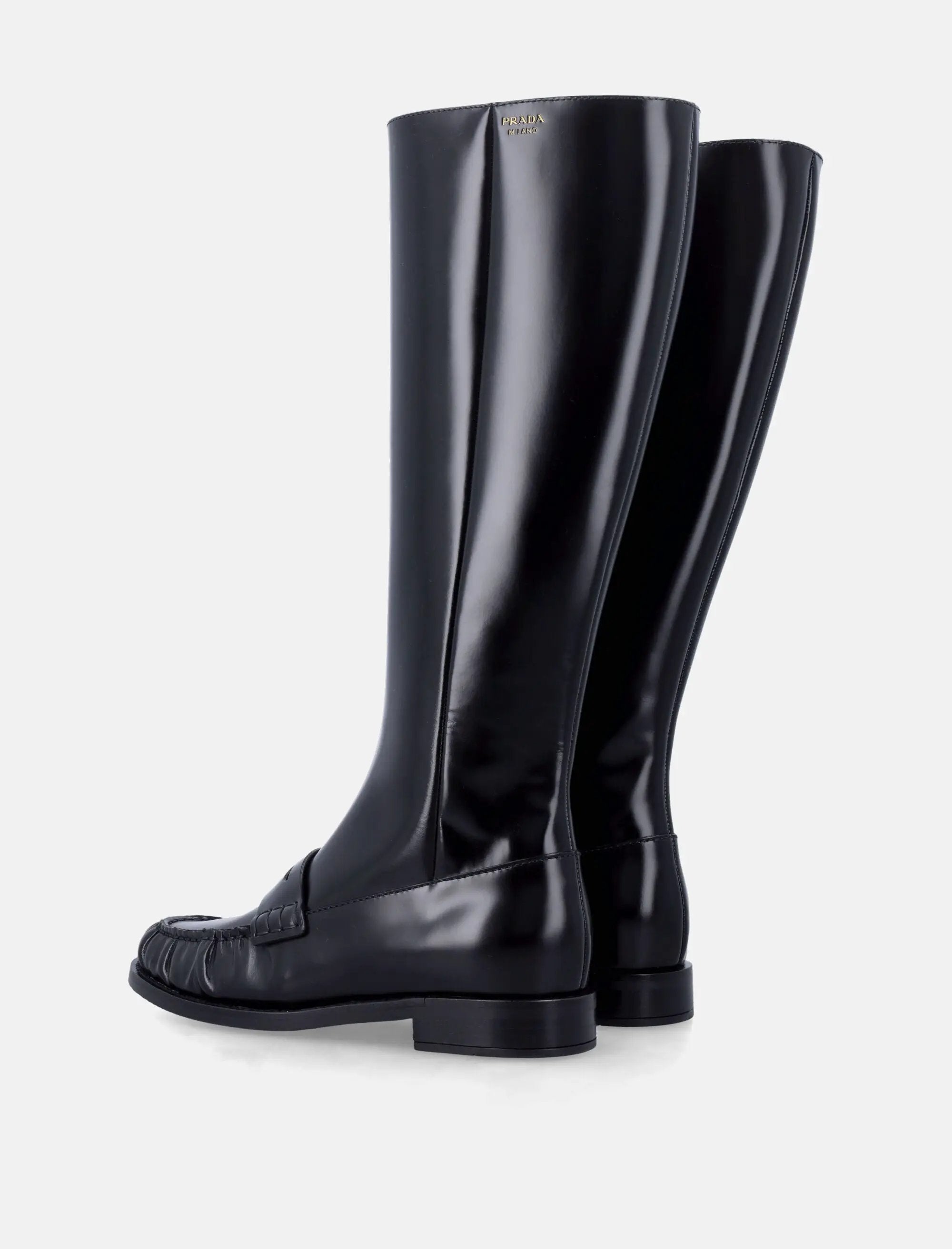 Polished Leather Penny Knee High Boots Prada оригінал – Купити в Україні – збільшений вид