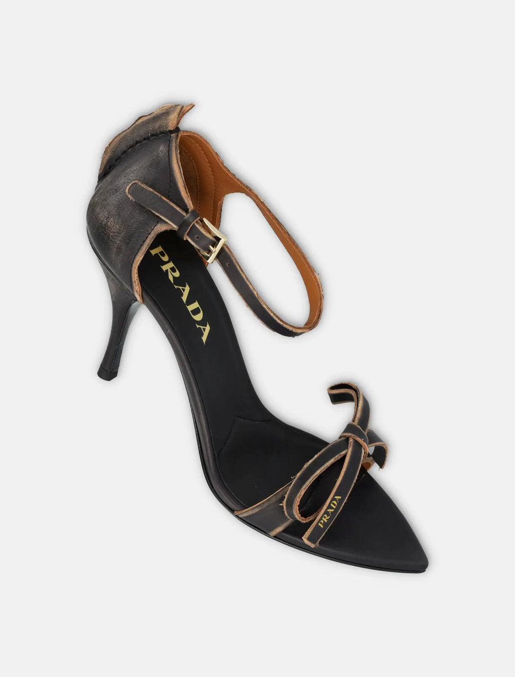 Оригінальна Leather Bow Sandals With Pointed Toe Prada – детальний вид