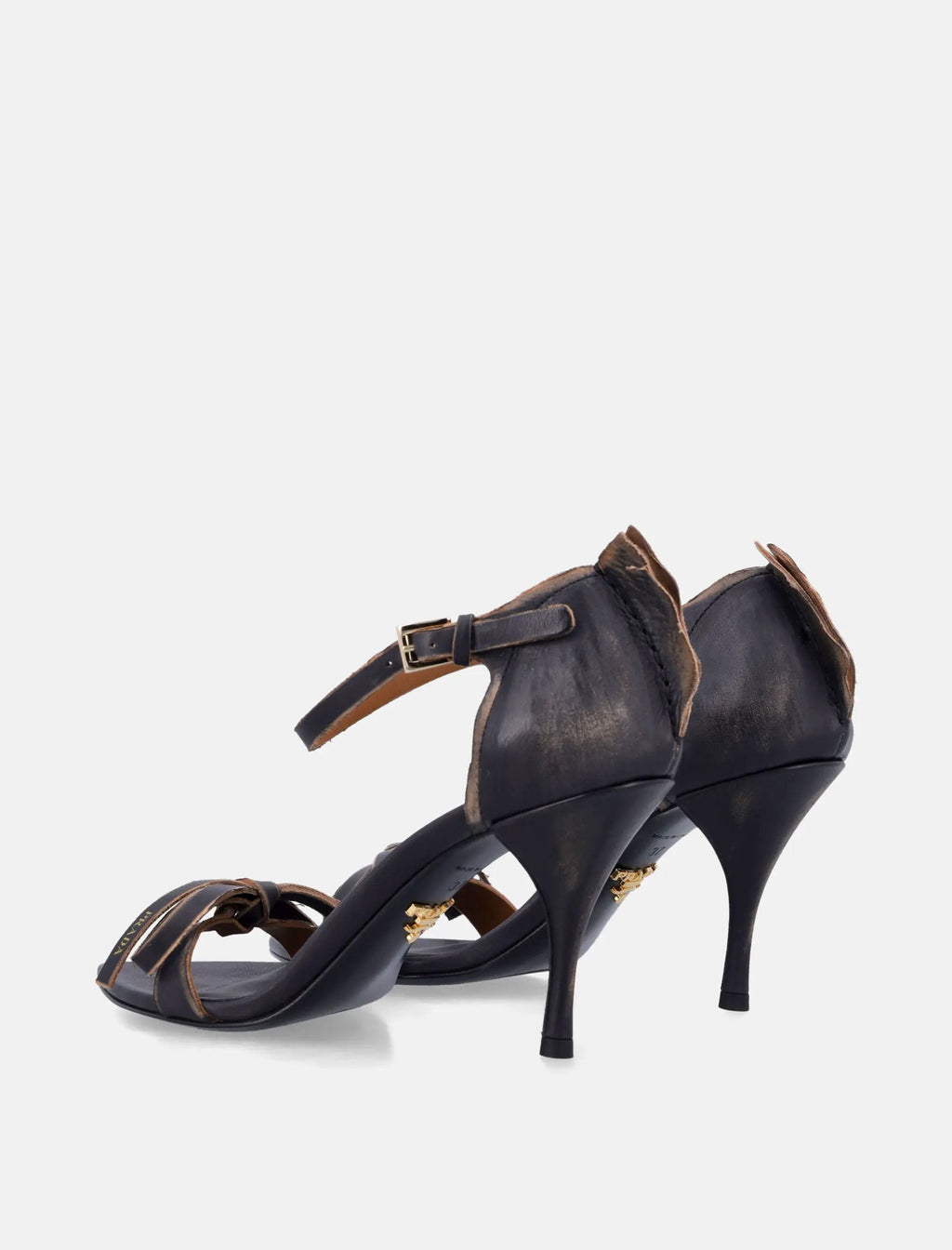Оригінальна Leather Bow Sandals With Pointed Toe Prada – збільшений вид
