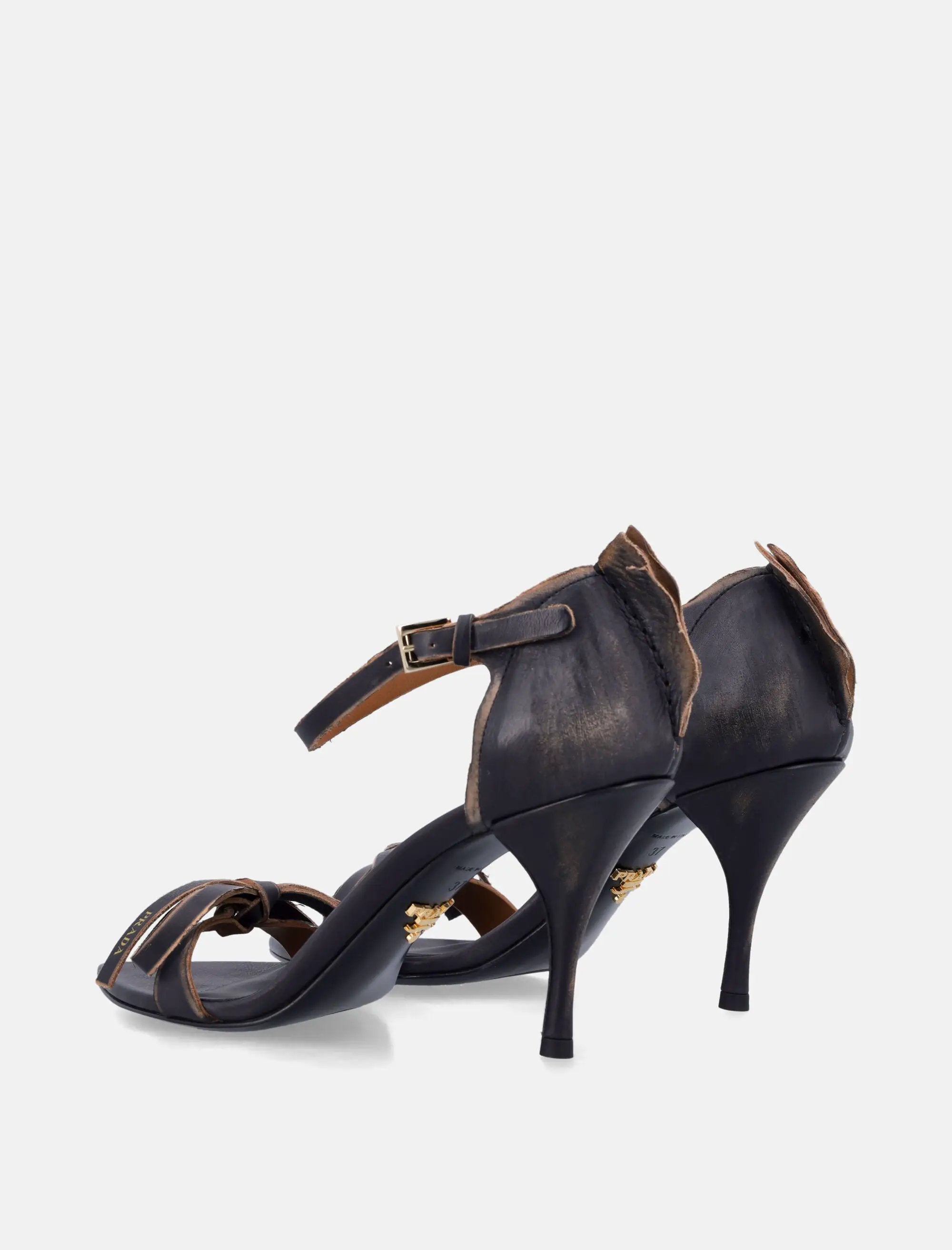 Оригінальна Leather Bow Sandals With Pointed Toe Prada – збільшений вид