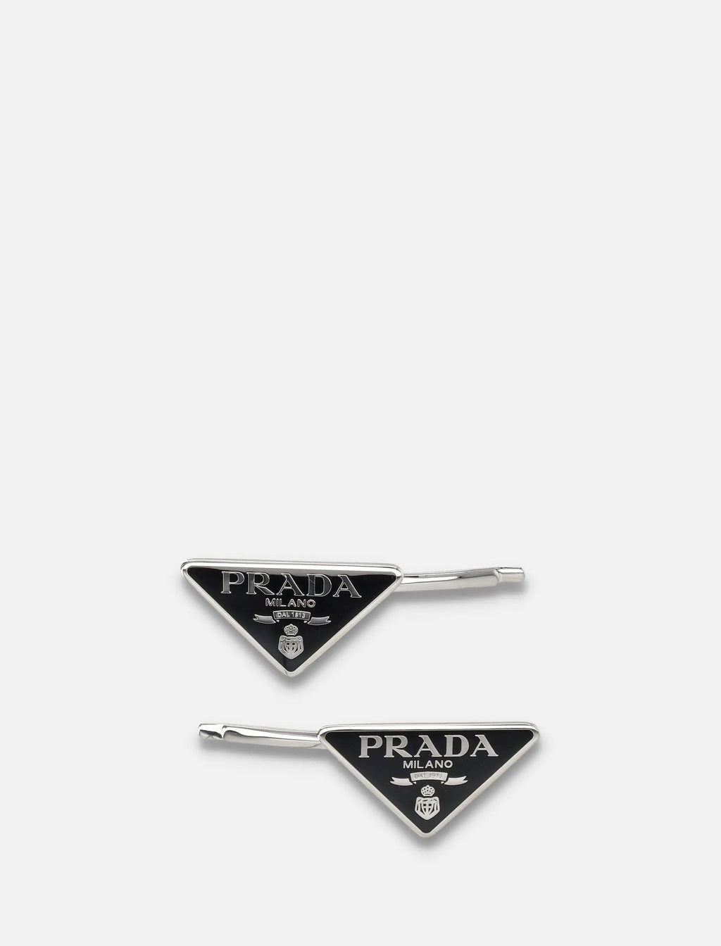 Оригінальна Metal Hair Clip With Logo Prada – боковий вид