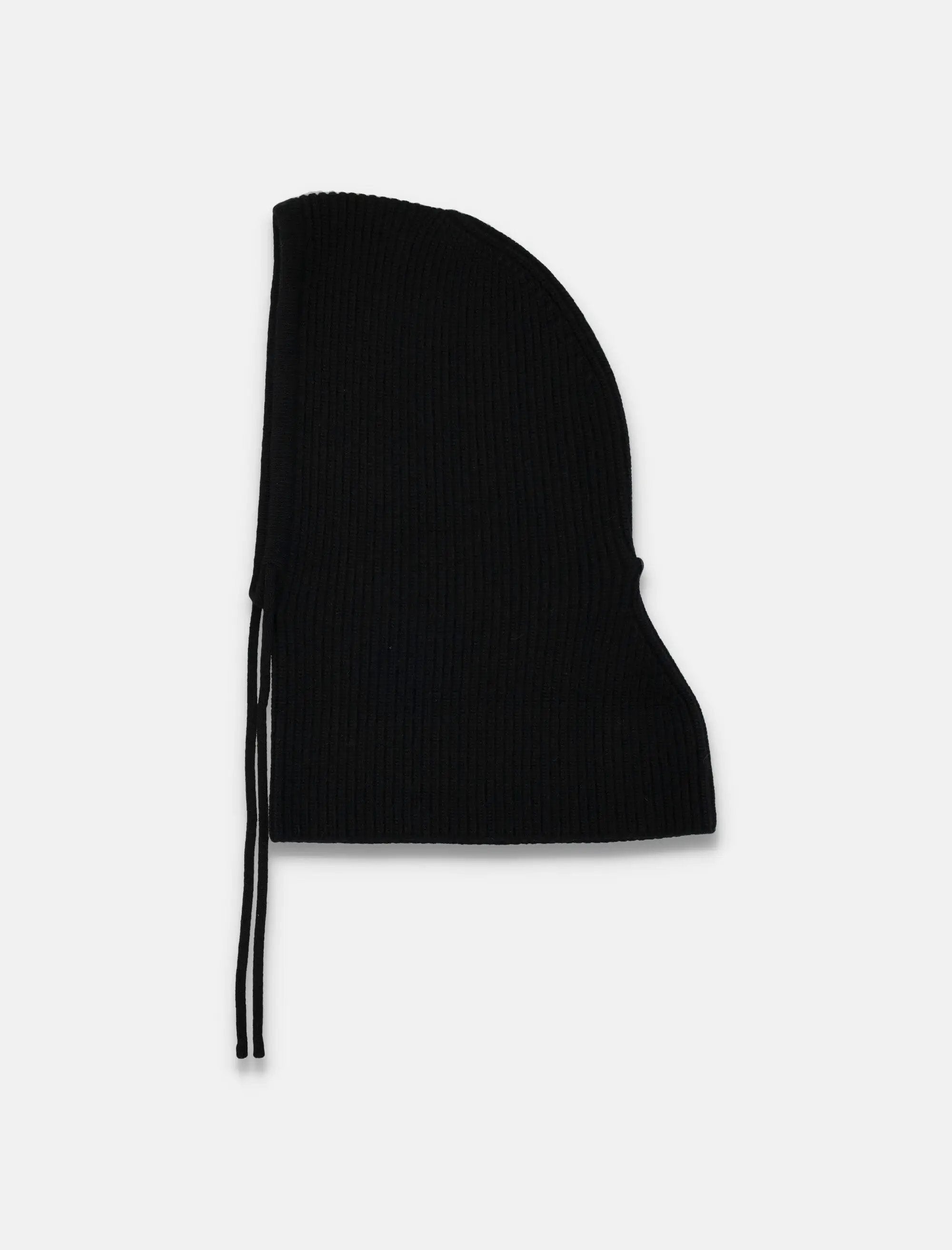 Black Ribbed Knit Hood With Prada Logo Prada – Гарантія оригінальності – детальний вид