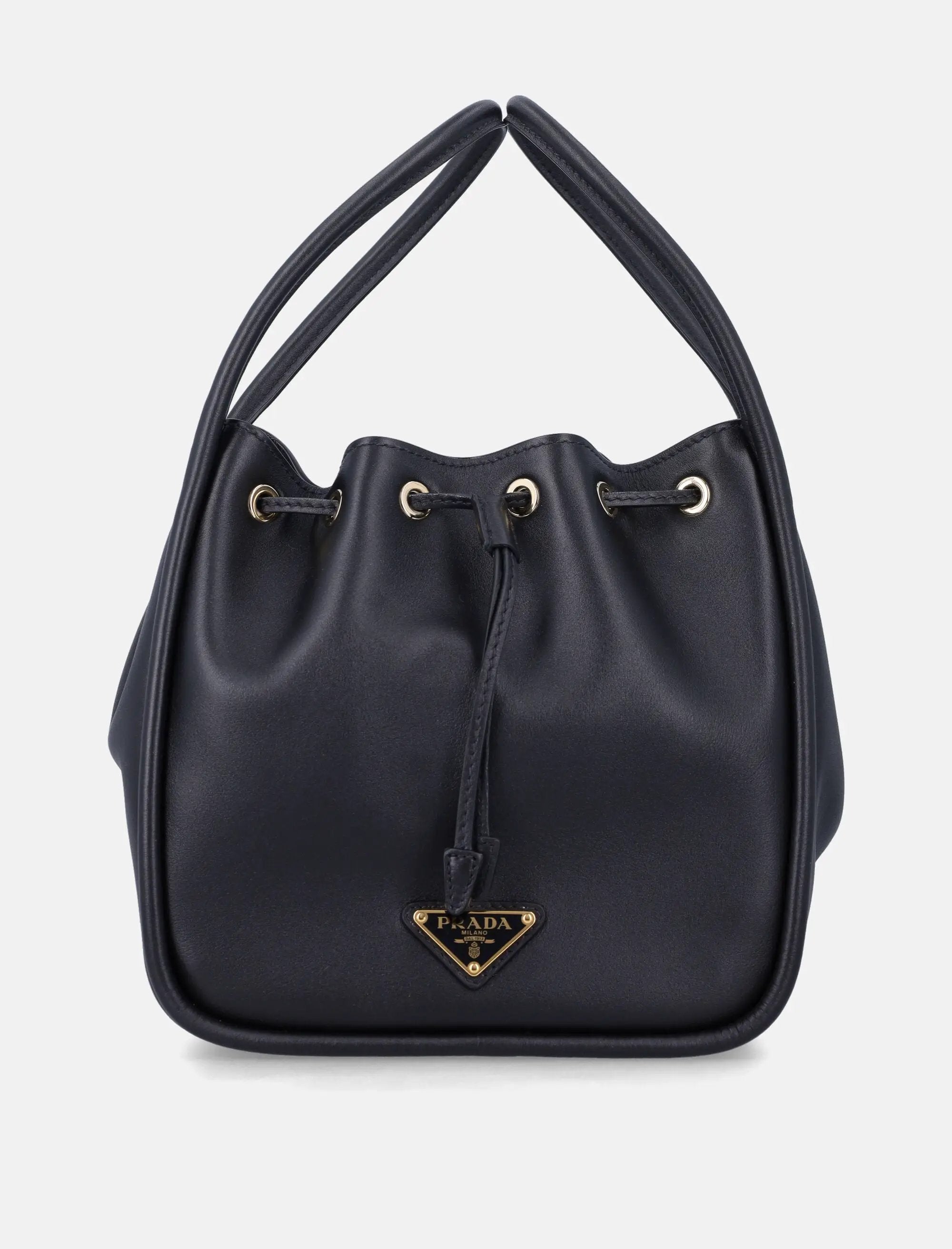 Leather Bucket Bag Prada – Гарантія оригінальності – боковий вид