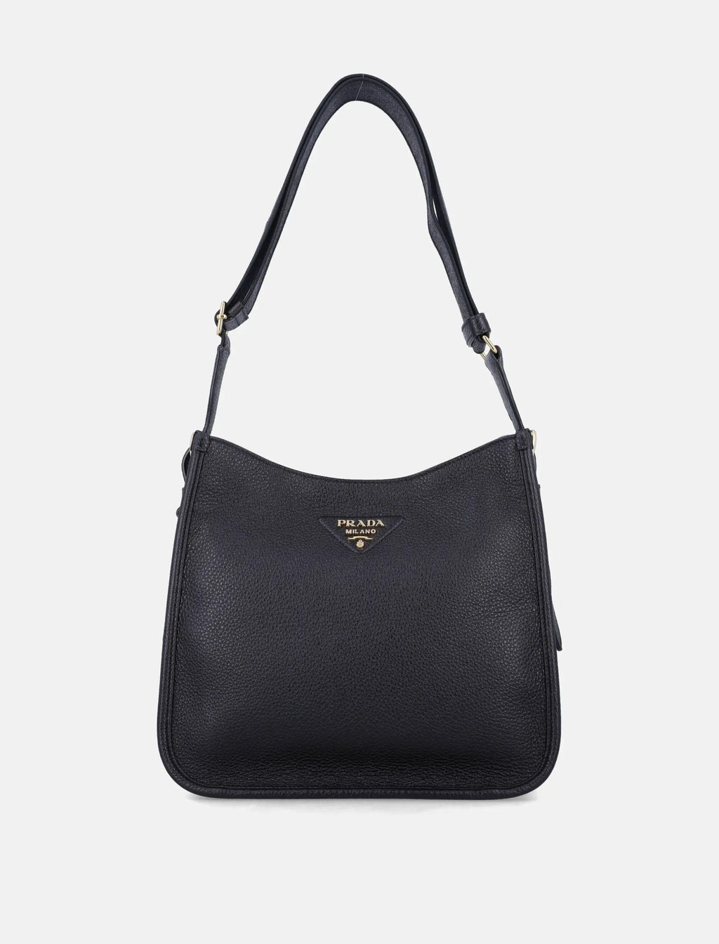 Оригінальна Medium Black Leather Shoulder Bag Prada – боковий вид