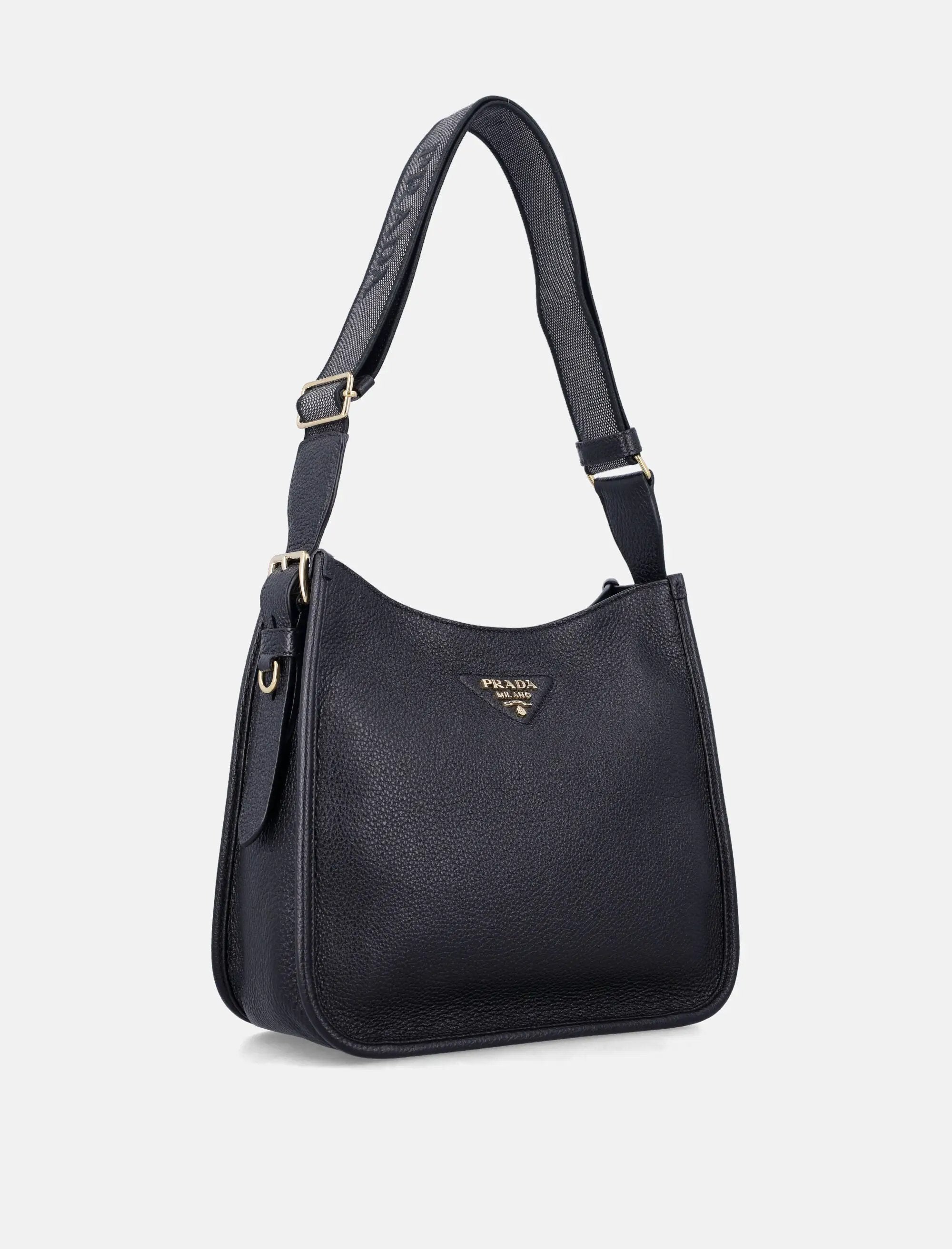 Оригінальна Medium Black Leather Shoulder Bag Prada – детальний вид