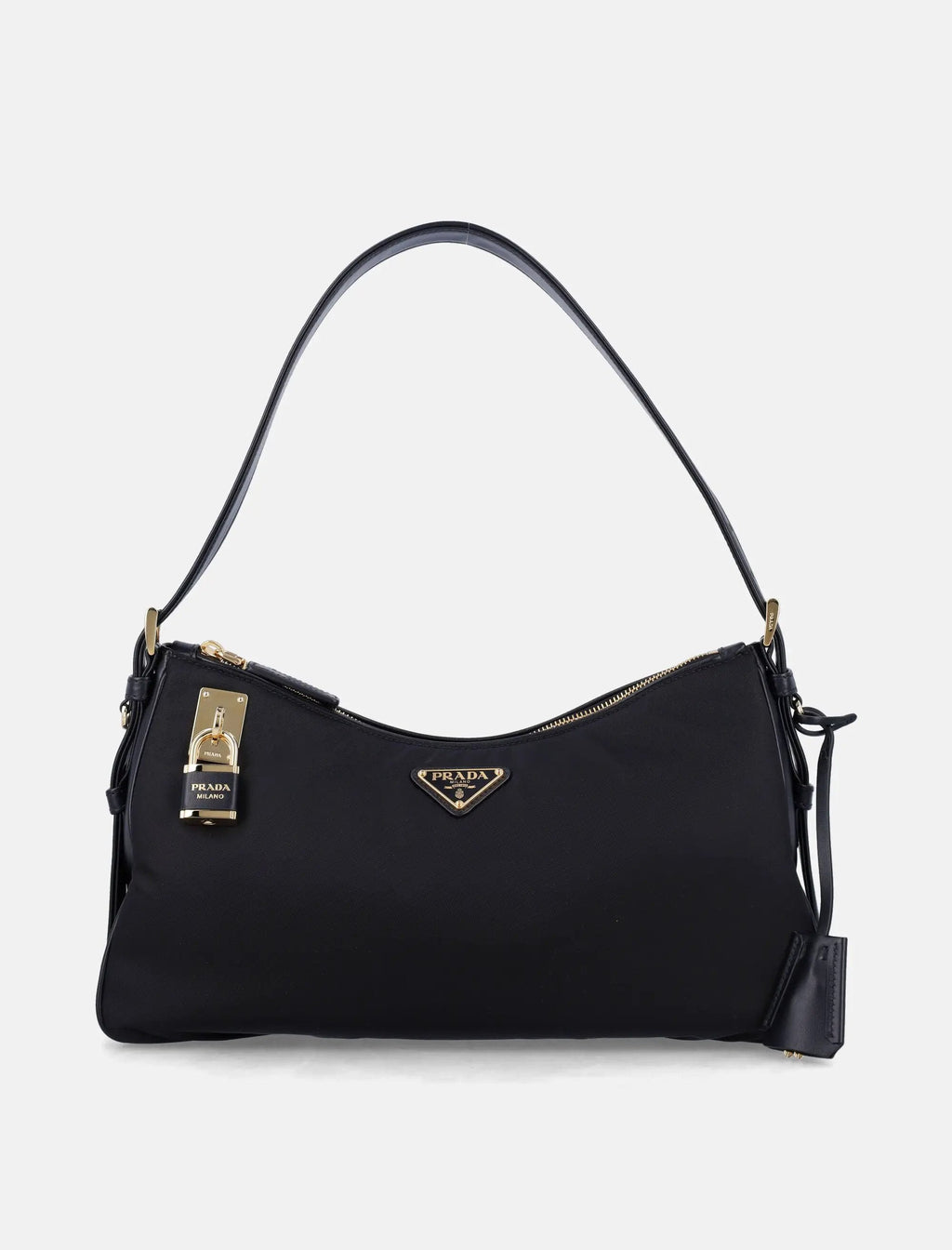 Black Nylon Hobo Bag Prada оригінал – Купити в Україні – боковий вид