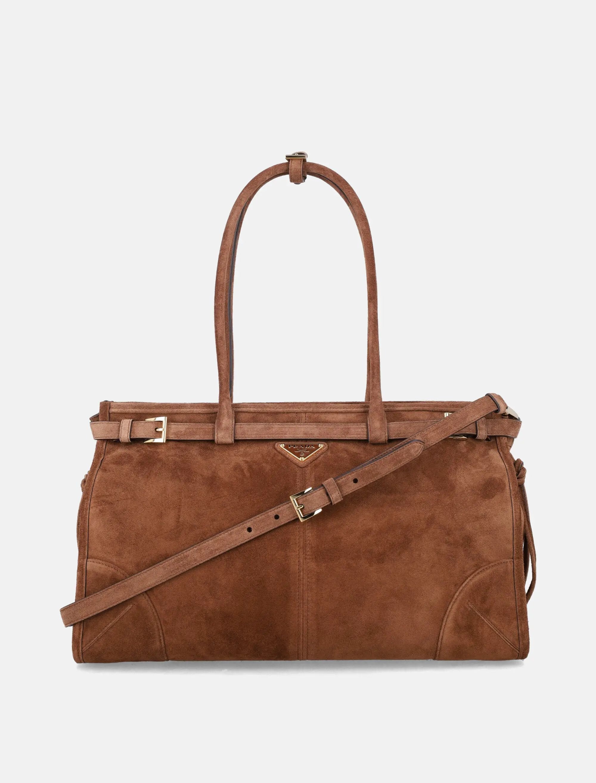 Bonnie Large Suede Tote Bag Prada оригінал – Купити в Україні – боковий вид