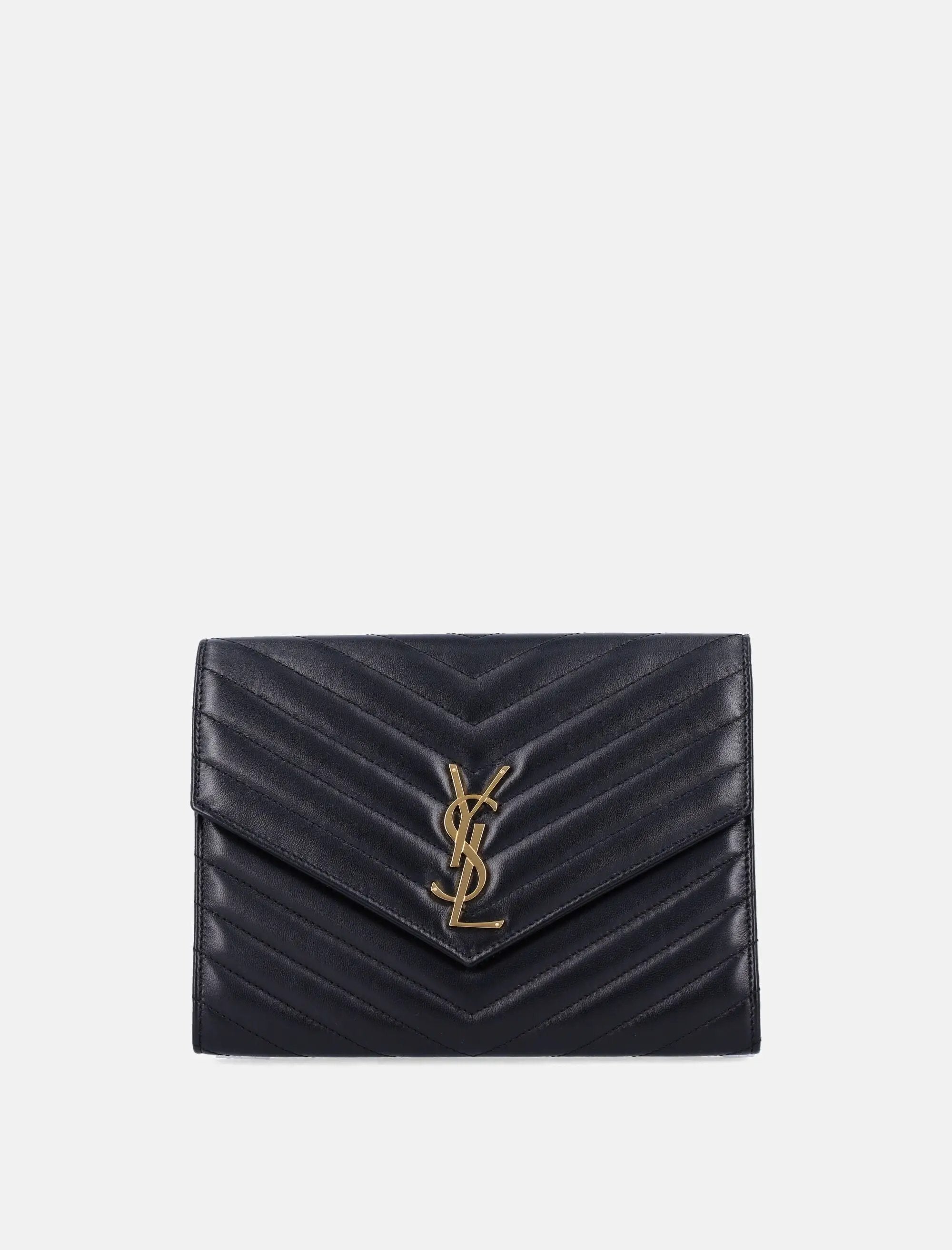 Cassandre Matelassé Flap Pouch In Quilted Lambskin Saint laurent – Гарантія оригінальності – боковий вид