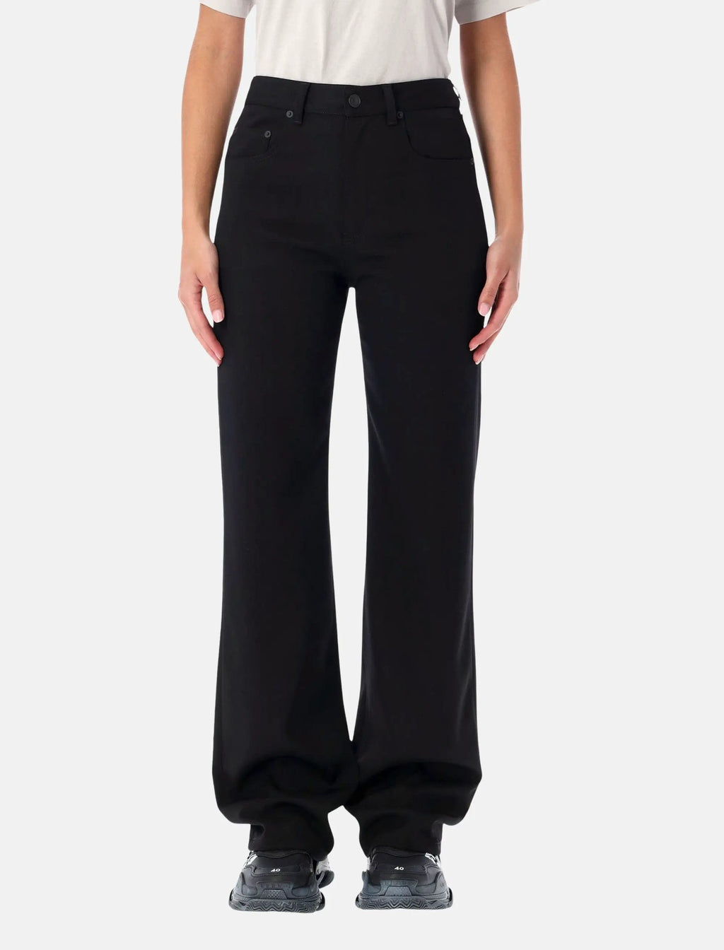 Black Straight Fit Tailored Wool Pants Balenciaga – Гарантія оригінальності – боковий вид