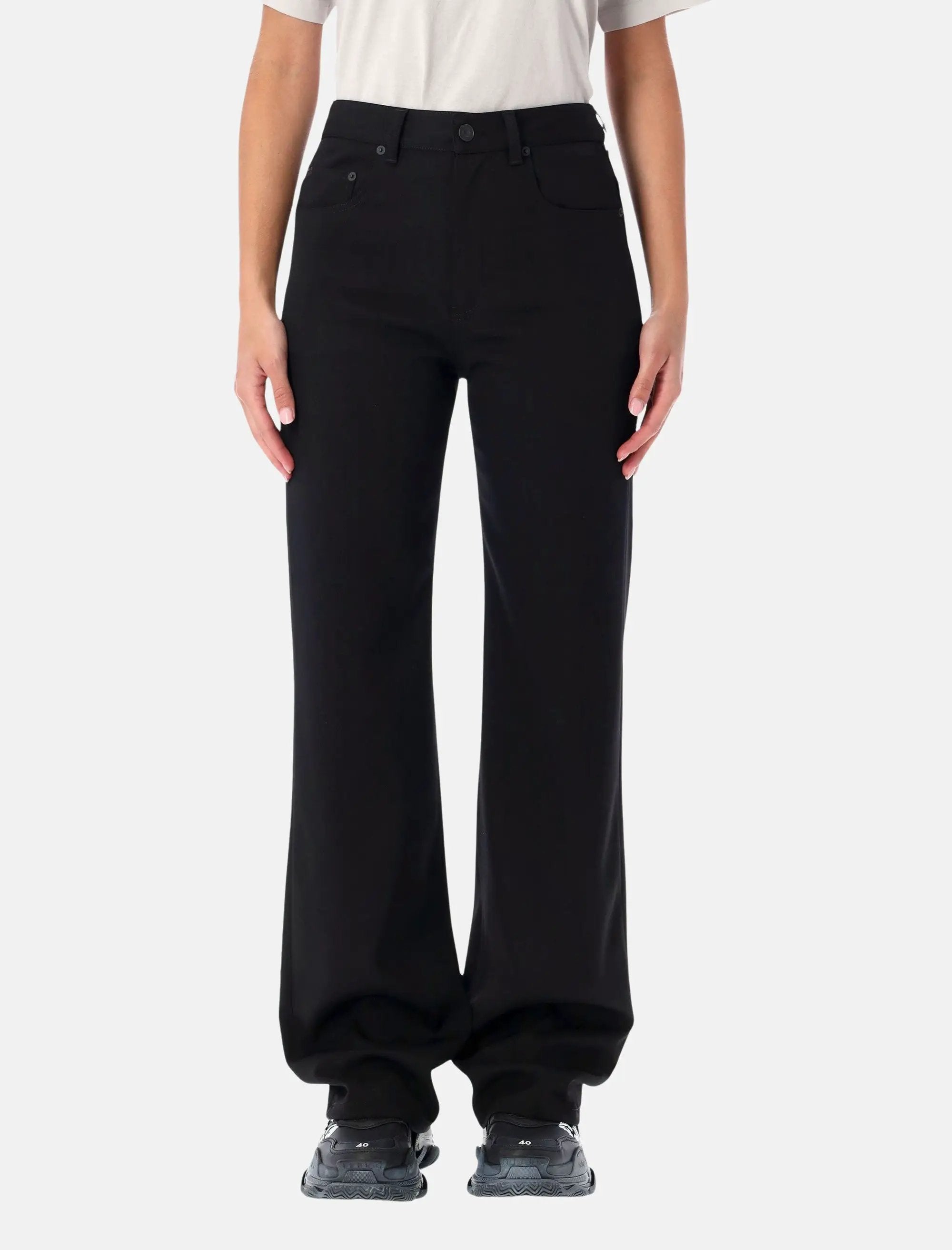Black Straight Fit Tailored Wool Pants Balenciaga – Гарантія оригінальності – боковий вид