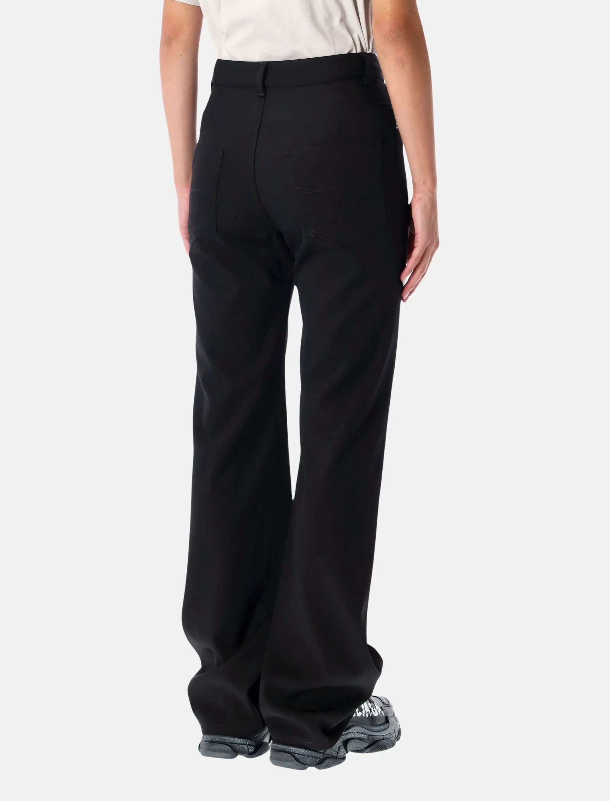 Black Straight Fit Tailored Wool Pants Balenciaga – Гарантія оригінальності – вид ззаду