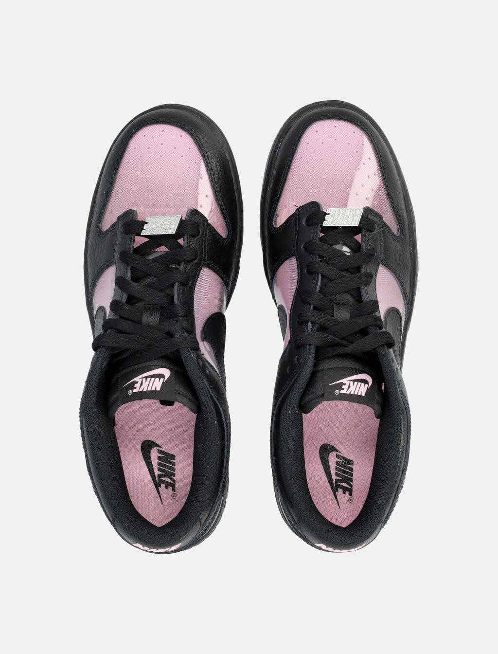 Dunk Low Sneakers In Black Leather With Pink Rise Accents Nike – Гарантія оригінальності – вид ззаду
