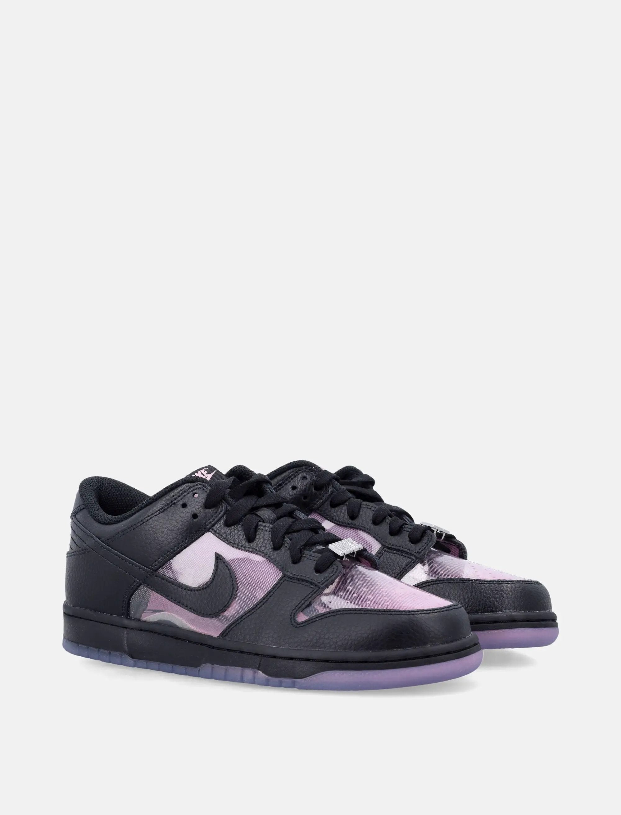Dunk Low Sneakers In Black Leather With Pink Rise Accents Nike – Гарантія оригінальності – детальний вид