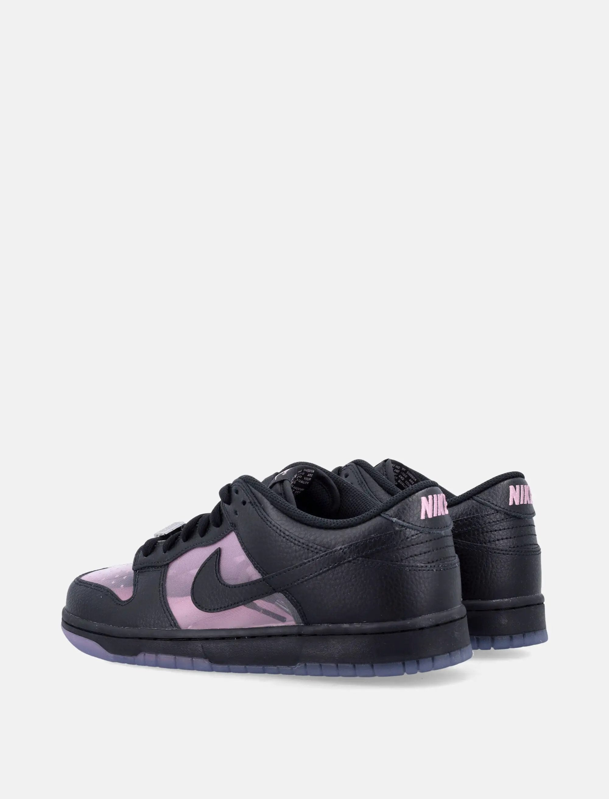 Dunk Low Sneakers In Black Leather With Pink Rise Accents Nike – Гарантія оригінальності – збільшений вид