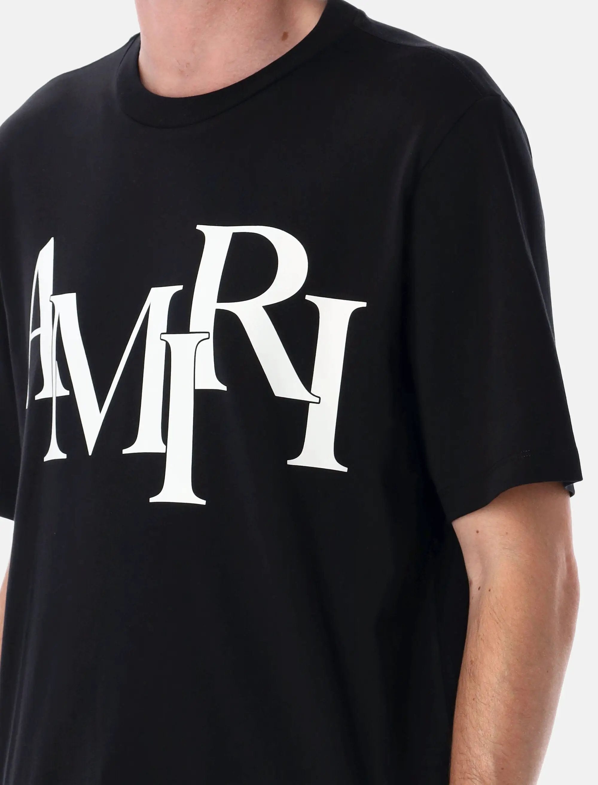 Black Staggered Logo T Shirt Amiri – Гарантія оригінальності – детальний вид