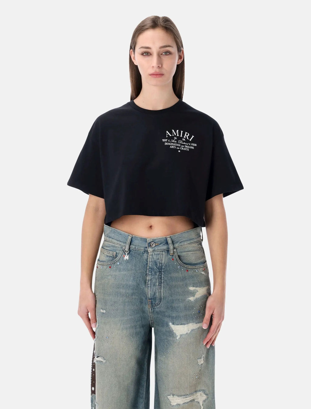 Оригінальна Arts District Cropped Cotton Tee Amiri – боковий вид