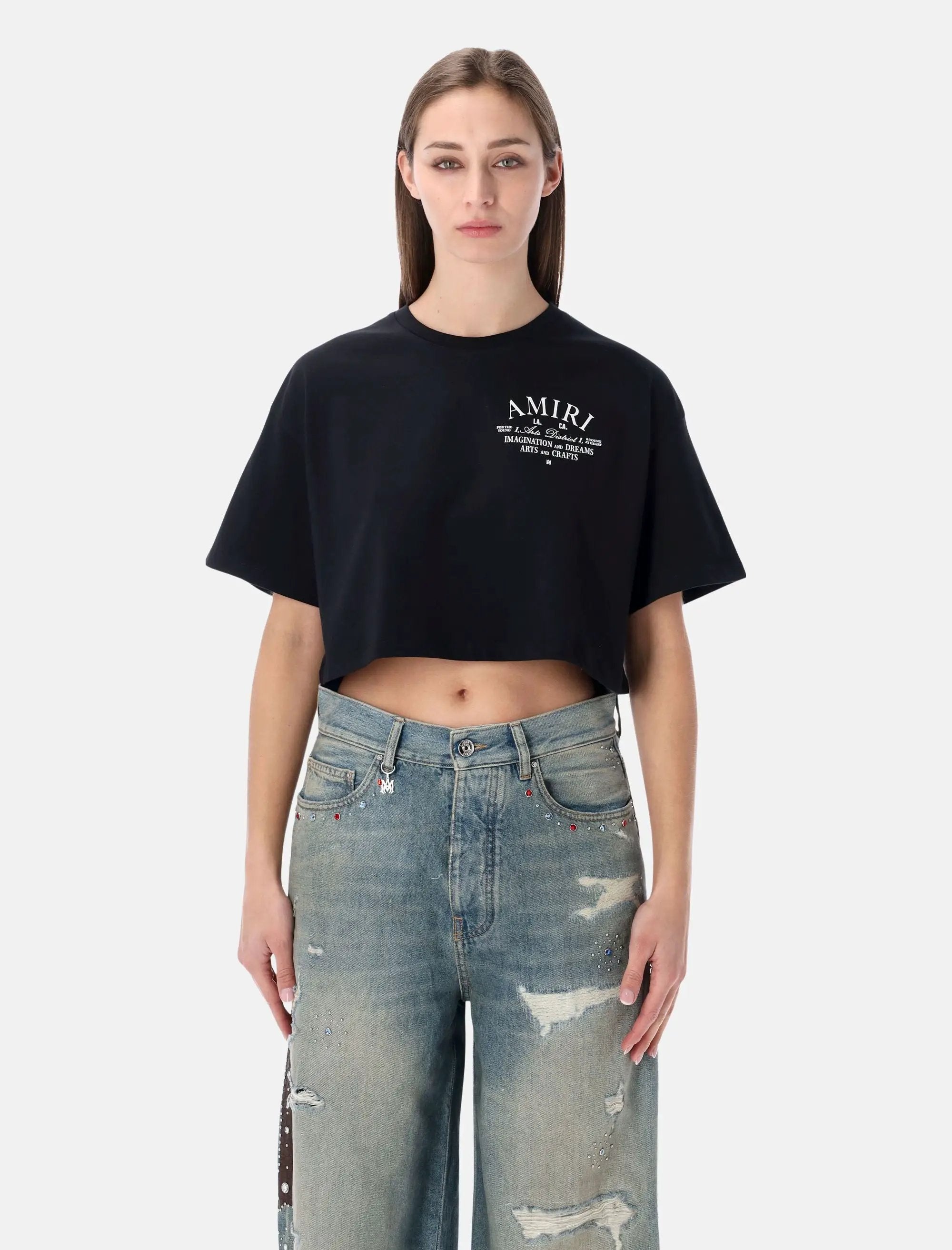 Оригінальна Arts District Cropped Cotton Tee Amiri – боковий вид