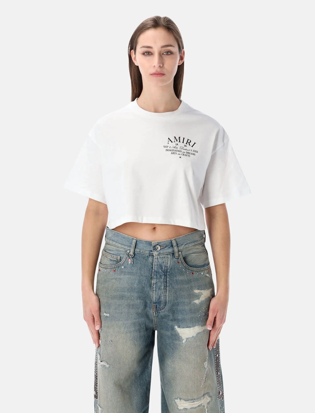 Оригінальна Arts District Cropped Cotton Tee Amiri – боковий вид