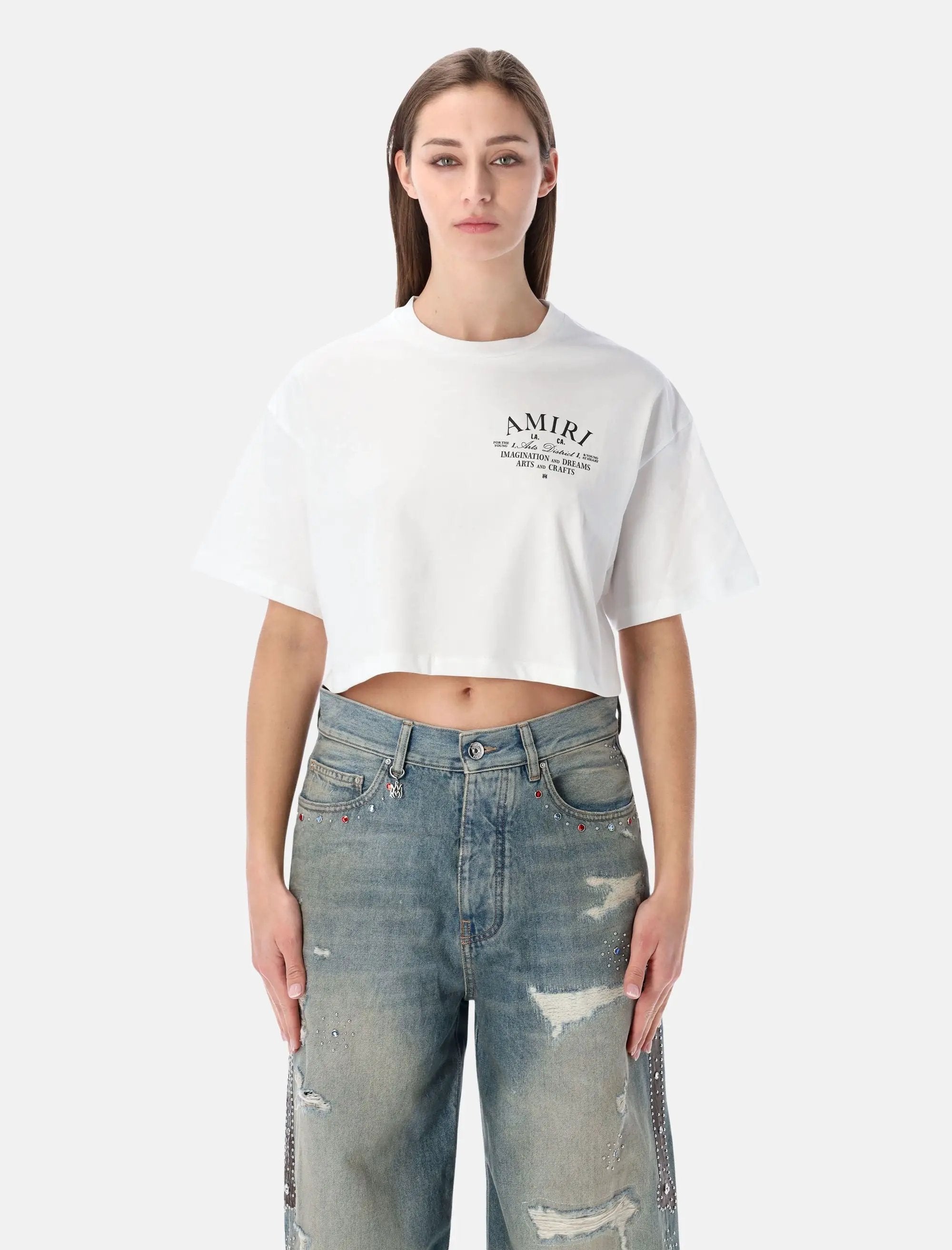 Оригінальна Arts District Cropped Cotton Tee Amiri – боковий вид