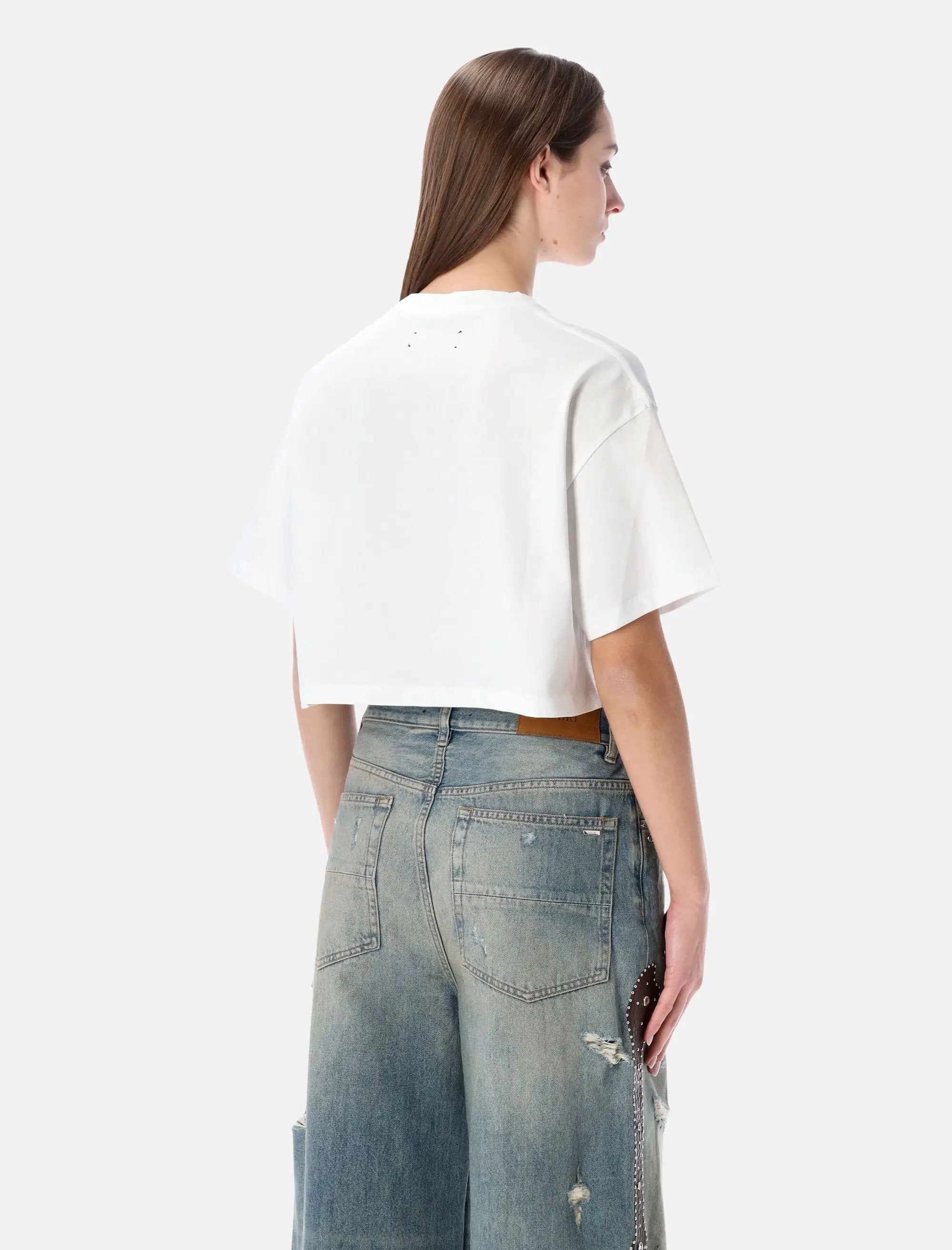 Оригінальна Arts District Cropped Cotton Tee Amiri – вид ззаду