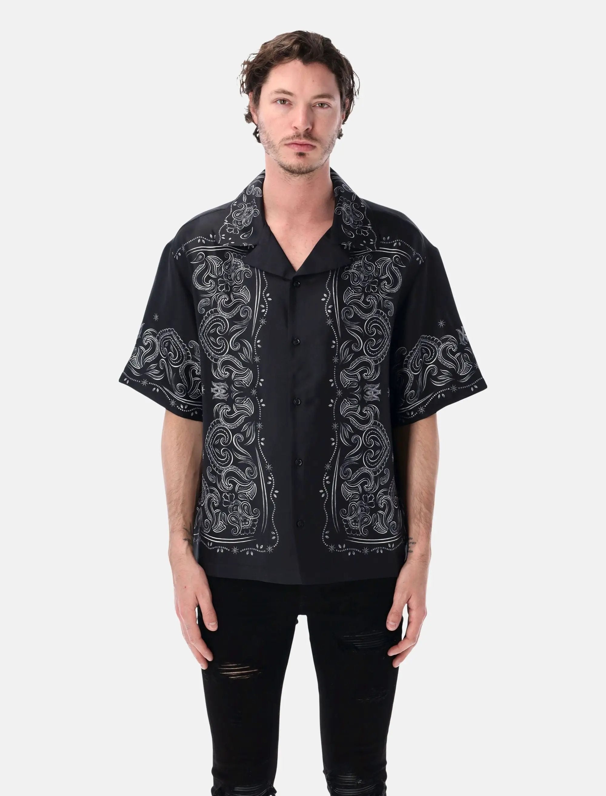 Bandana Paint Bowling Shirt Amiri – Гарантія оригінальності – боковий вид