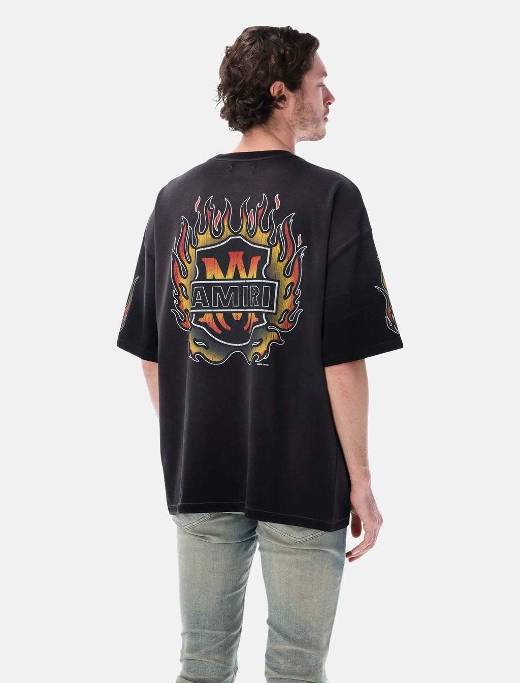 Flames Oversized Cotton T Shirt Amiri – Гарантія оригінальності – вид ззаду