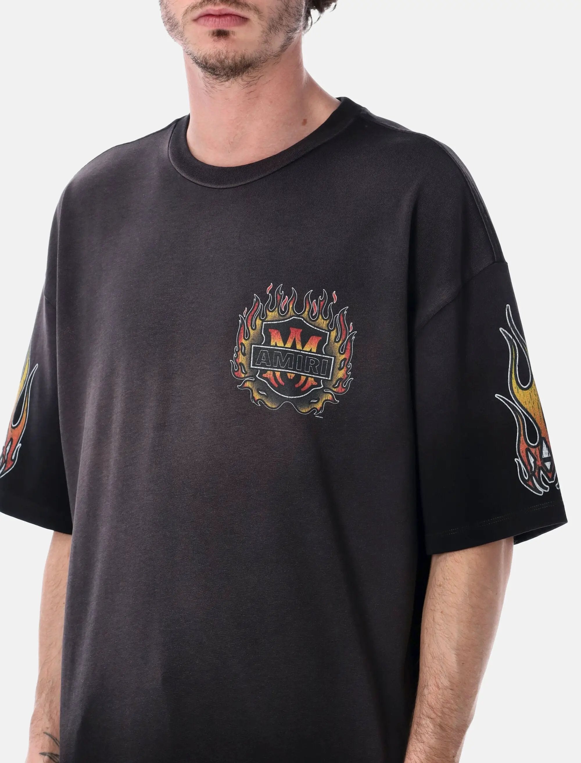 Flames Oversized Cotton T Shirt Amiri – Гарантія оригінальності – детальний вид