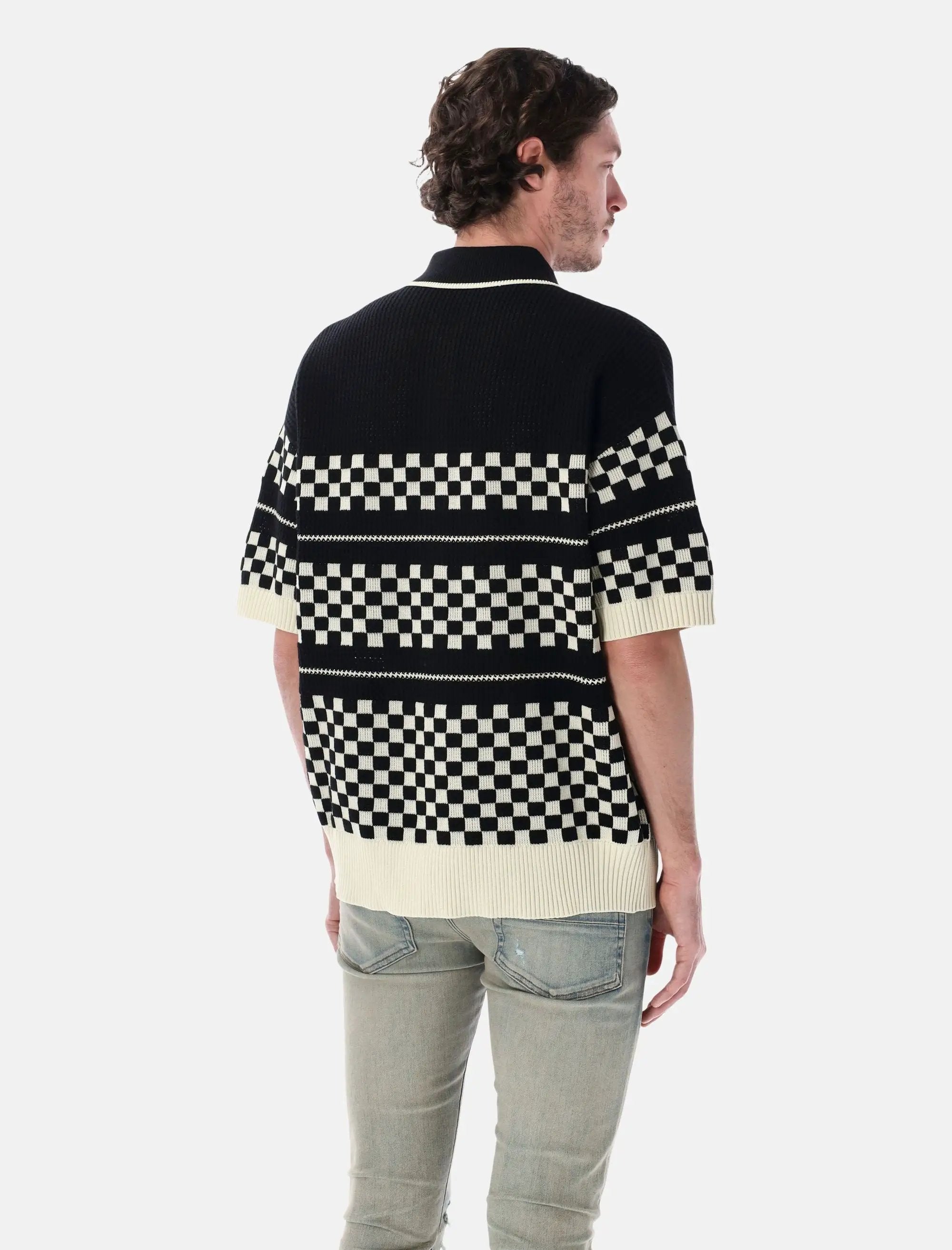 Checkered Mesh Wool Shirt Amiri оригінал – Купити в Україні – вид ззаду