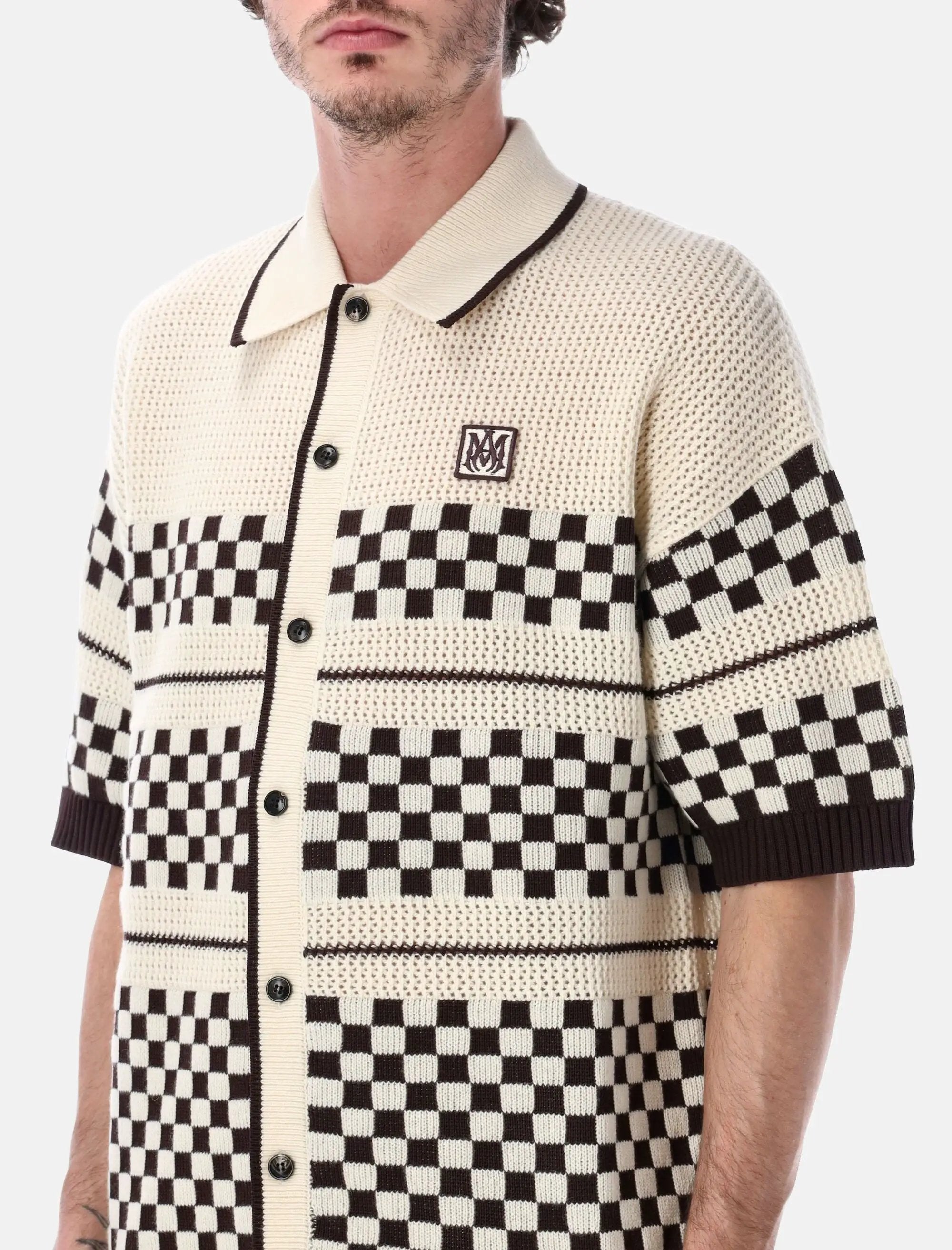 Checkered Mesh Wool Shirt Amiri оригінал – Купити в Україні – детальний вид