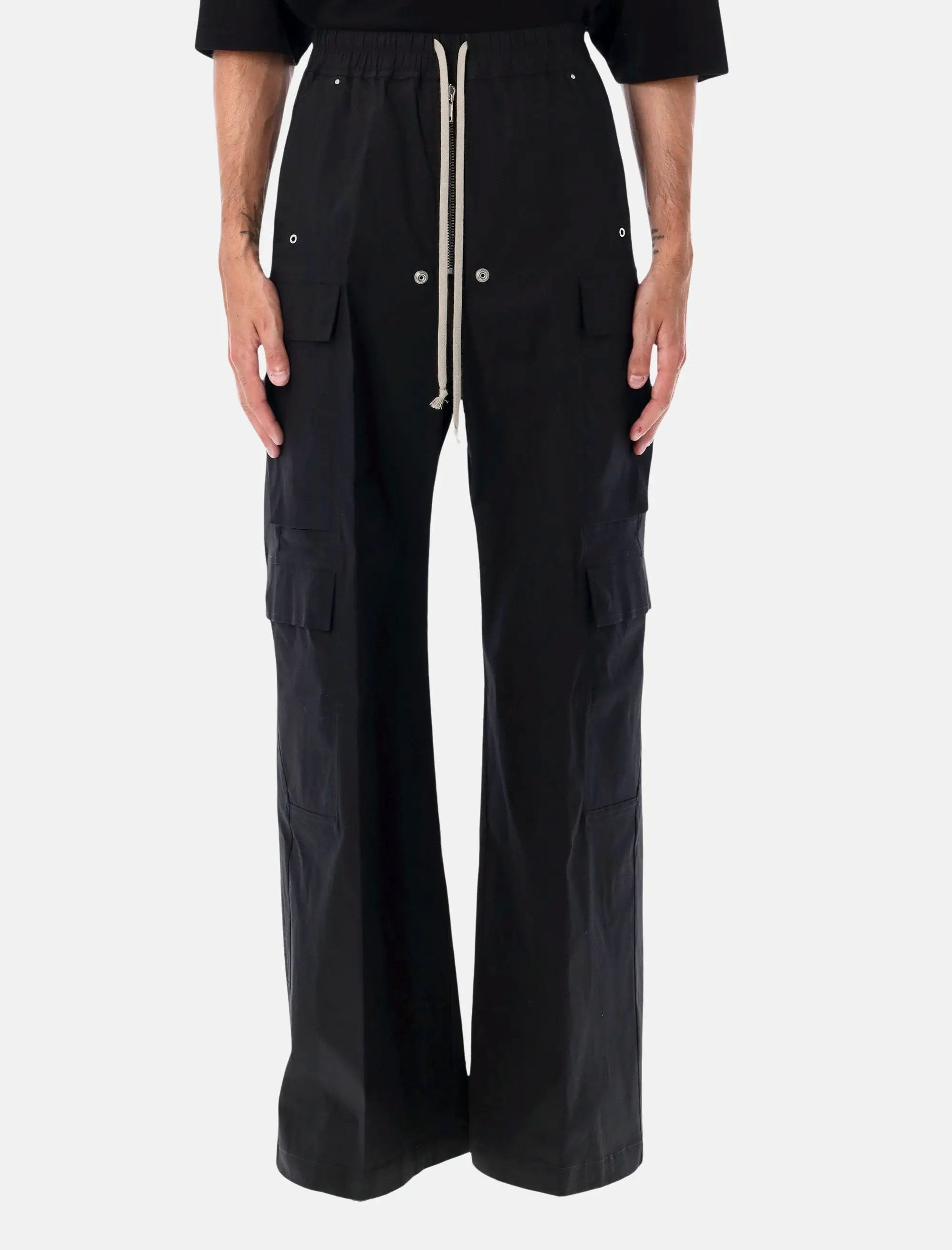 Cargobelas Black Oplin Pants Rick owens – Гарантія оригінальності – боковий вид