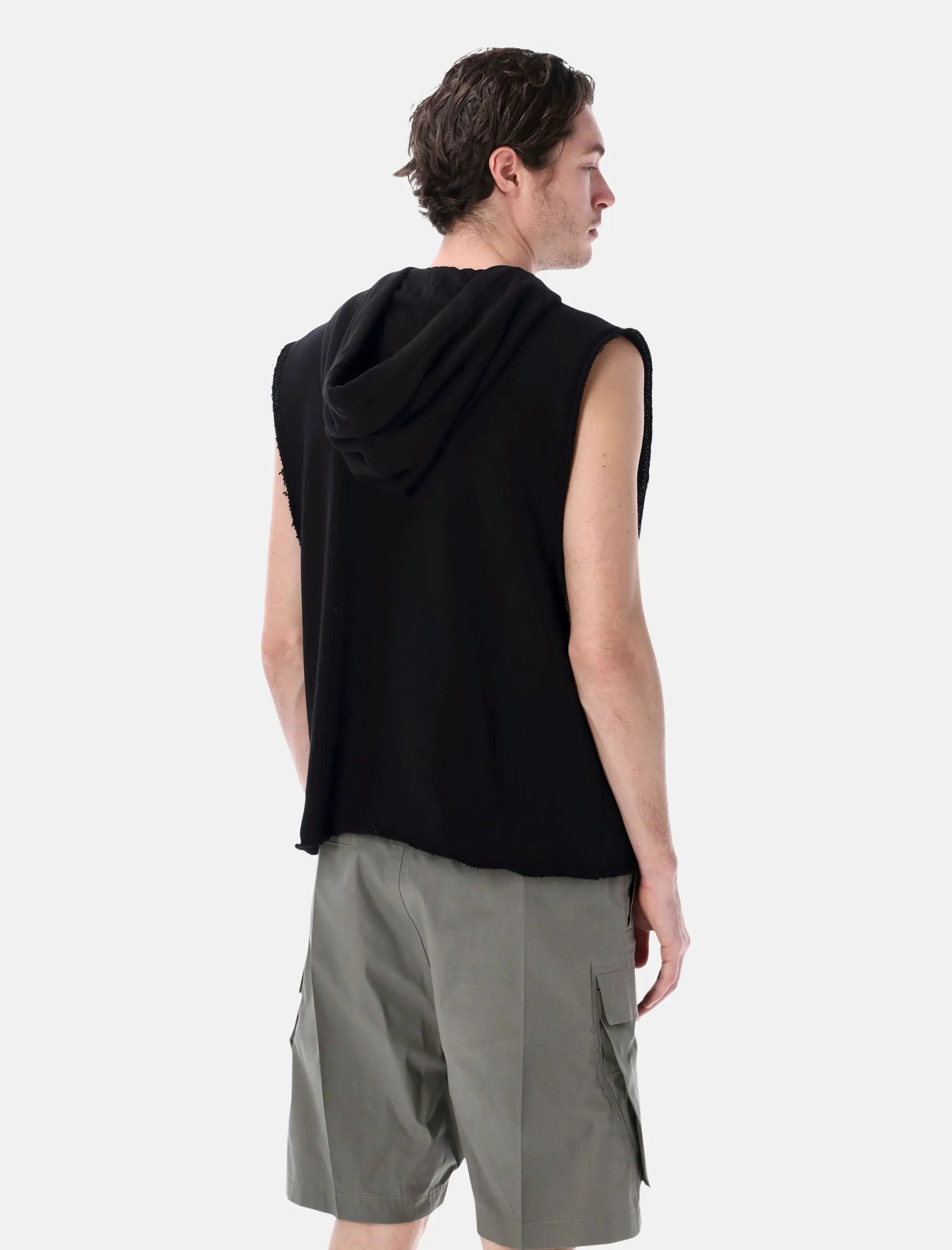 Sleeveless Black Hoodie Rick owens – Гарантія оригінальності – вид ззаду - RICK OWENS