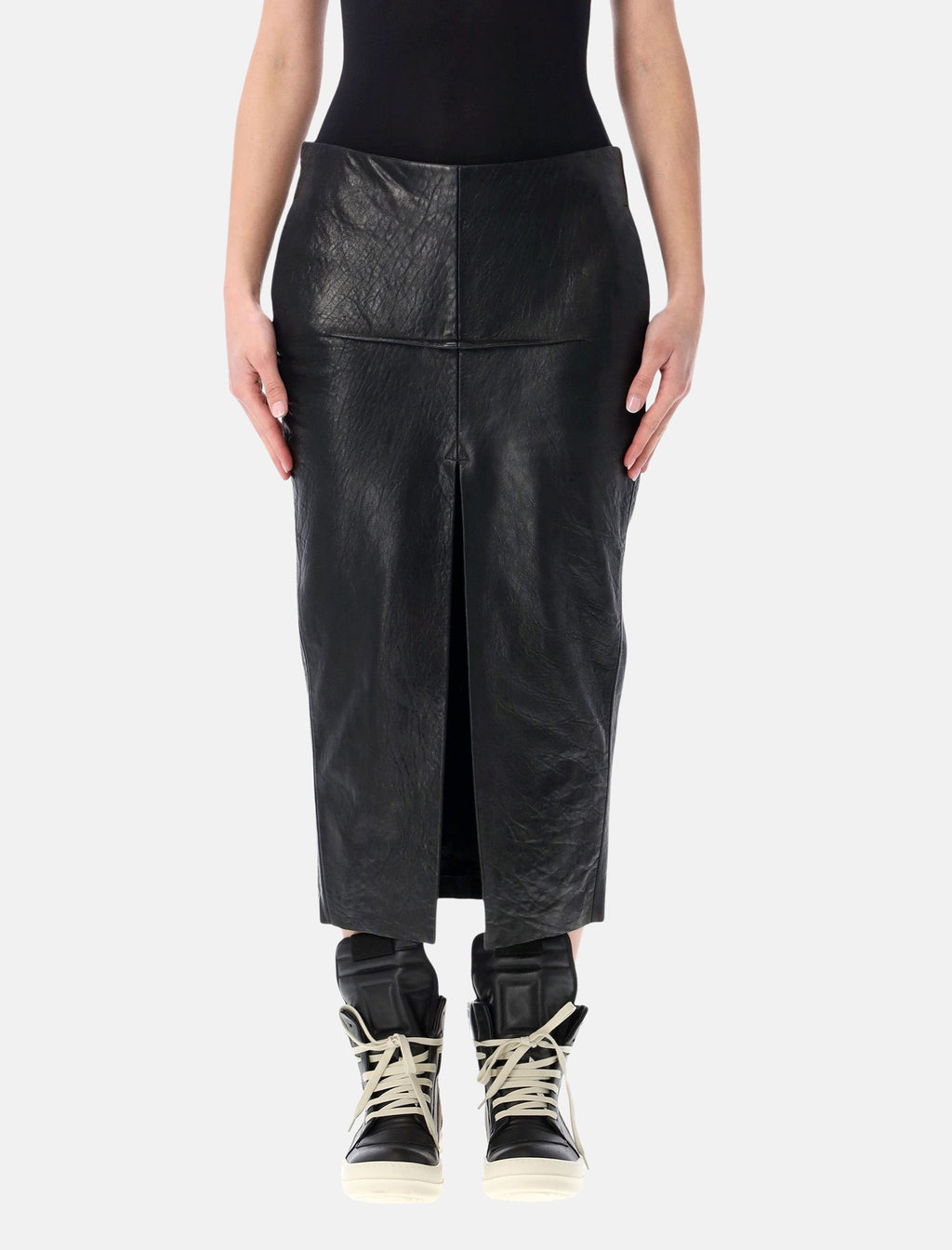 Оригінальна Calf Sliced Leather Skirt Rick owens – боковий вид